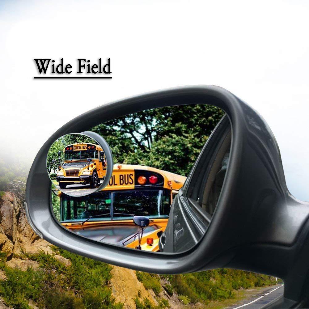 Blind Spot Round Wide Angle Adjustable Convex Rear View Mirror - Pack Of 2 Wukusy
