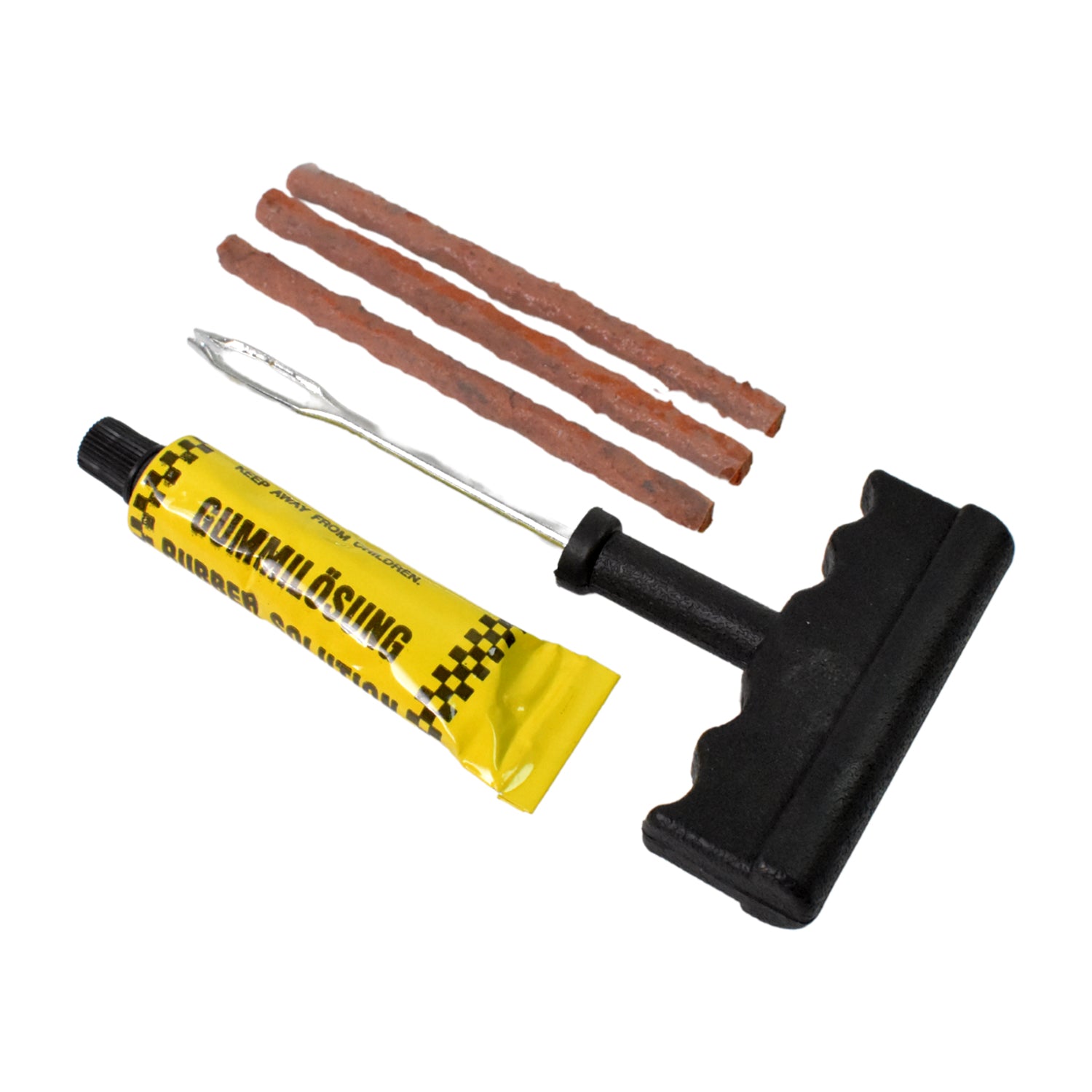 Tyre Puncture Repair Kit With 3 Seal Strips (5 Pcs Set) Wukusy