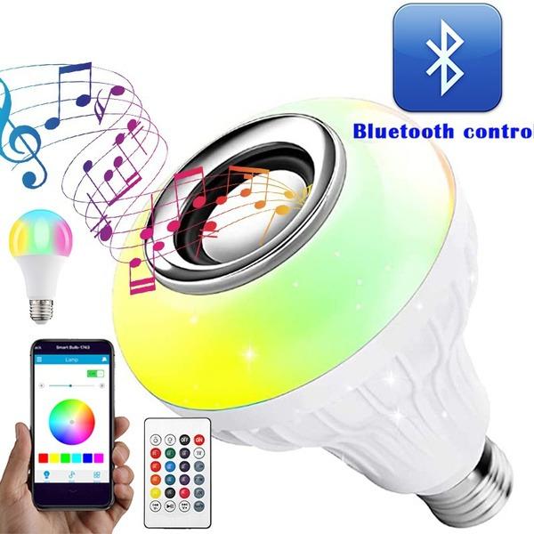 1363 Wireless Bluetooth Sensor 12w Music Multicolor Led Bulb With Remote Controller Wukusy
