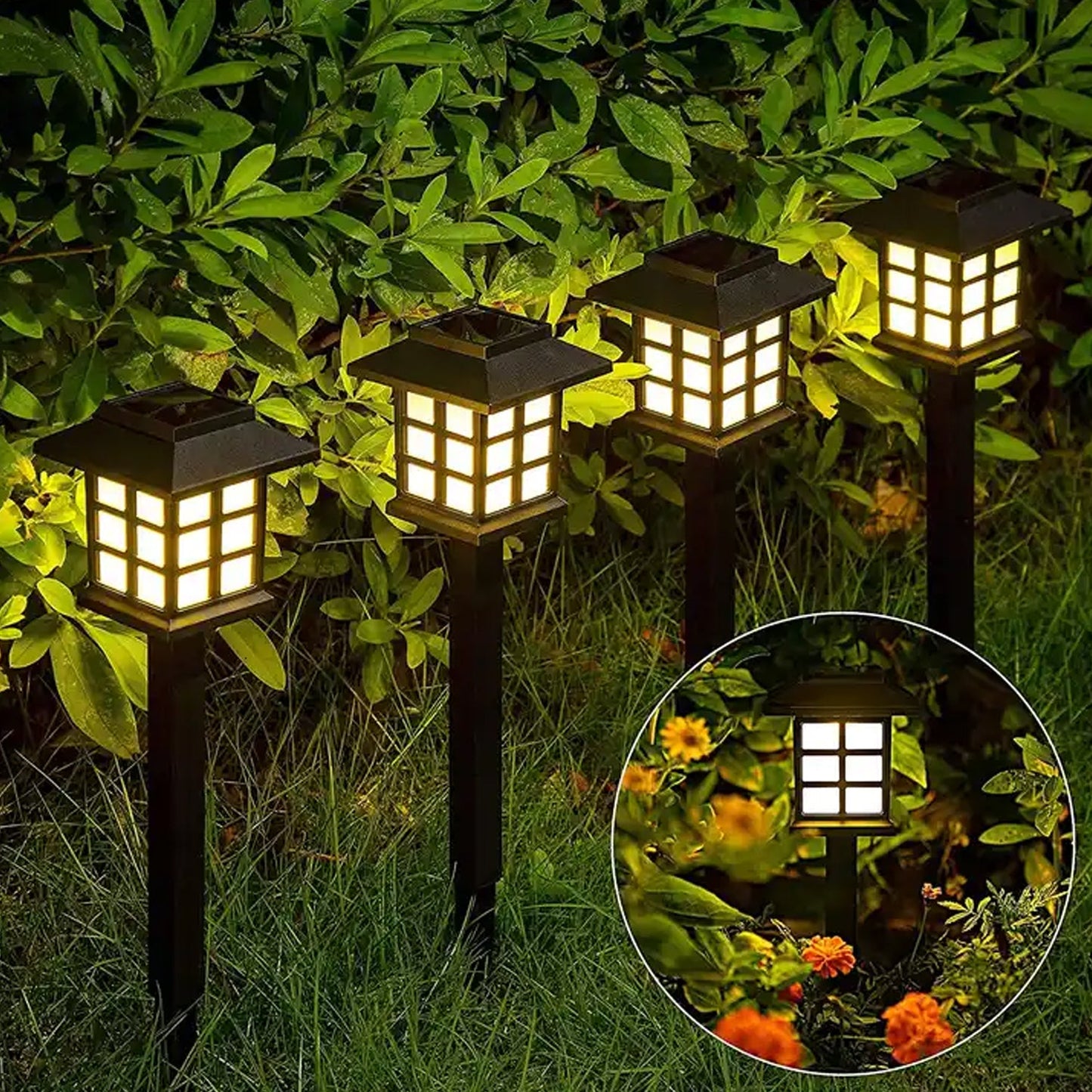 1493 Big Solar Outdoor Lights 6 Pack Waterproof Solar Pathway Lights 10 Hrs Long-lasting Led Landscape Lighting Solar Garden Lights Solar Lights For Walkway Path Driveway Patio Yard Lawn (6 Pc Set) Wukusy