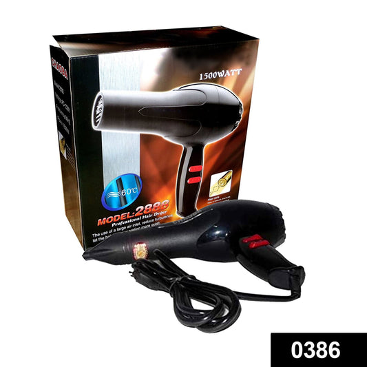 1500 Watts Professional Hair Dryer 2888 (Black) Wukusy
