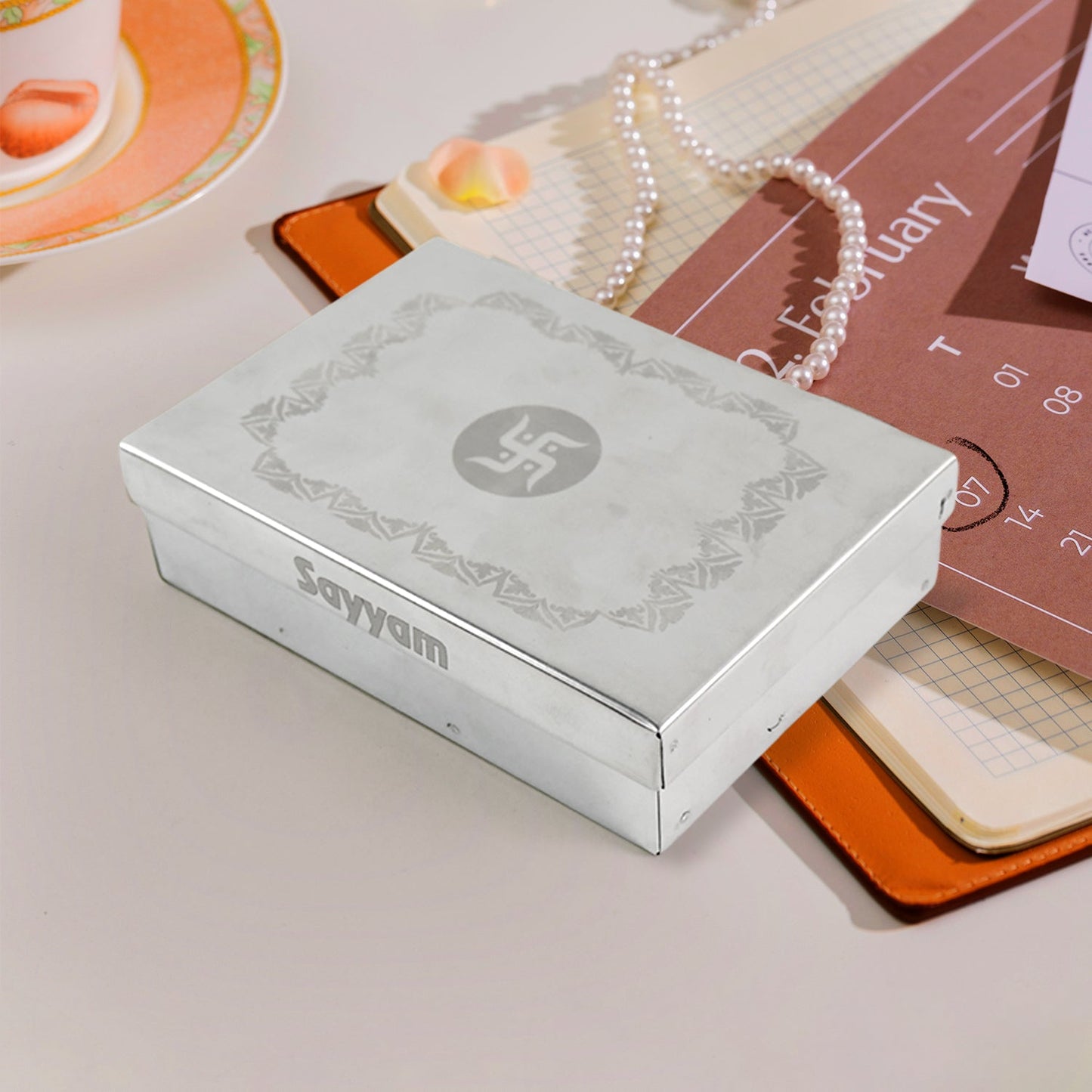 Multipurpose Premium Stainless Steel Jewelry Storage Organizer Box With 6 Compartments (1 Pc) Wukusy