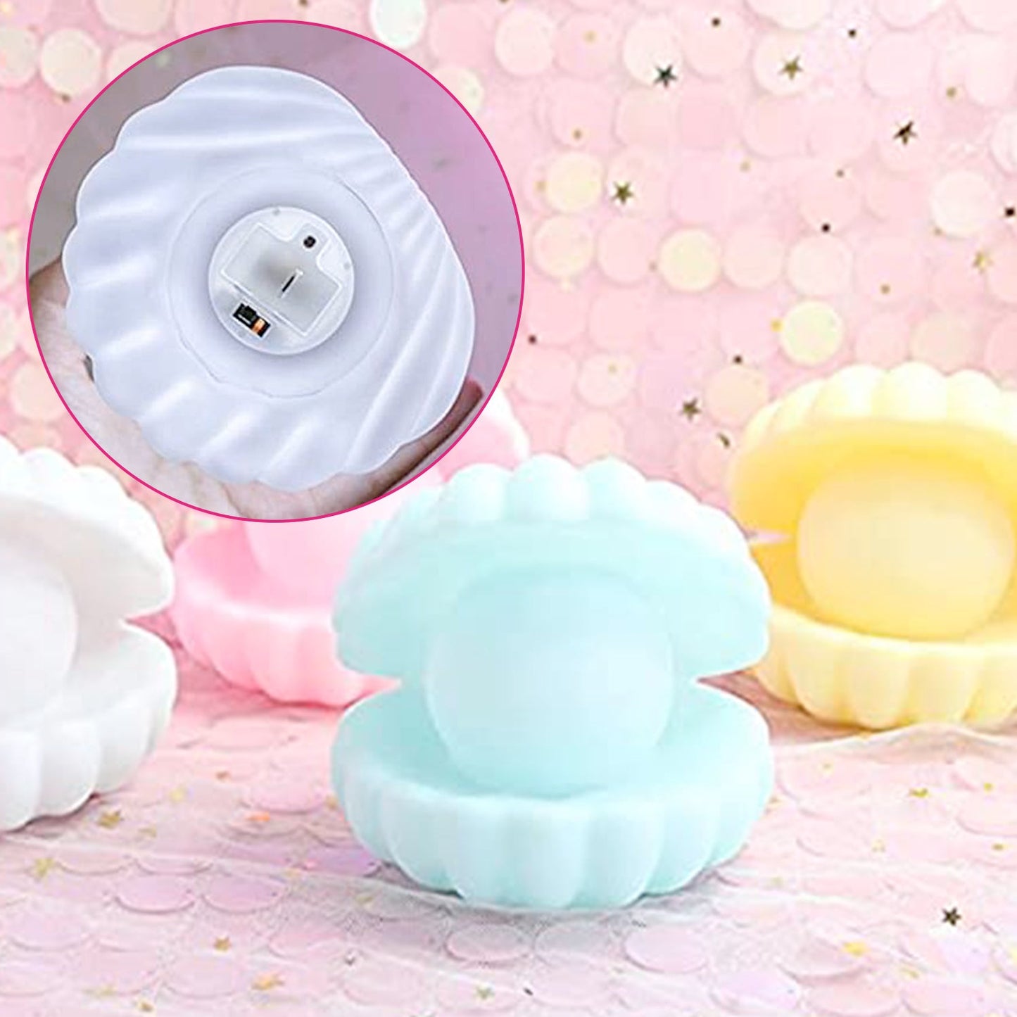 6621 Pearl Shell Night Lamp Decorate Desk Lights Nursery Toy Lamp Led Pearl Shell Night Lights For Bedroom Home Wukusy