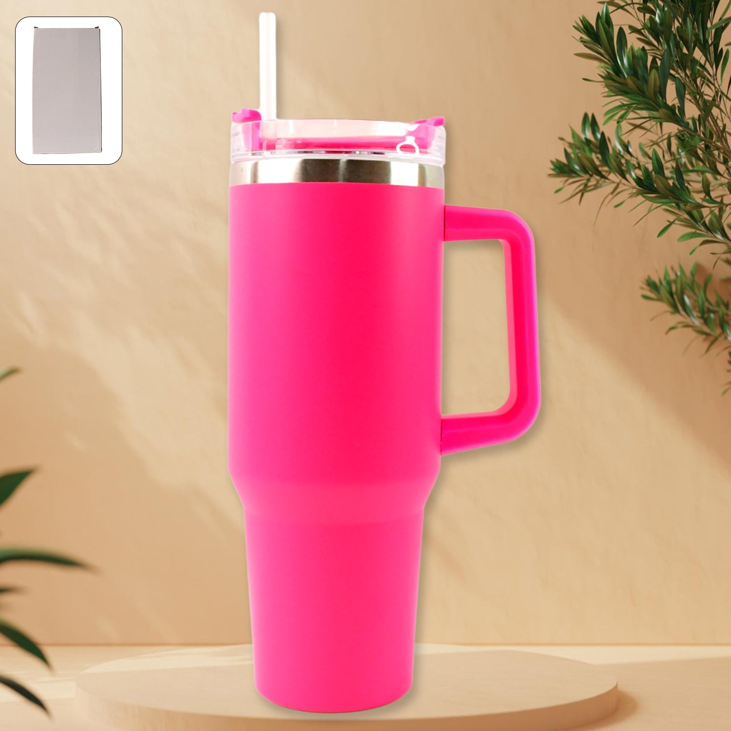 Pink Extra Large Insulated Travel Mug (1200ml - 1 Pc) Wukusy