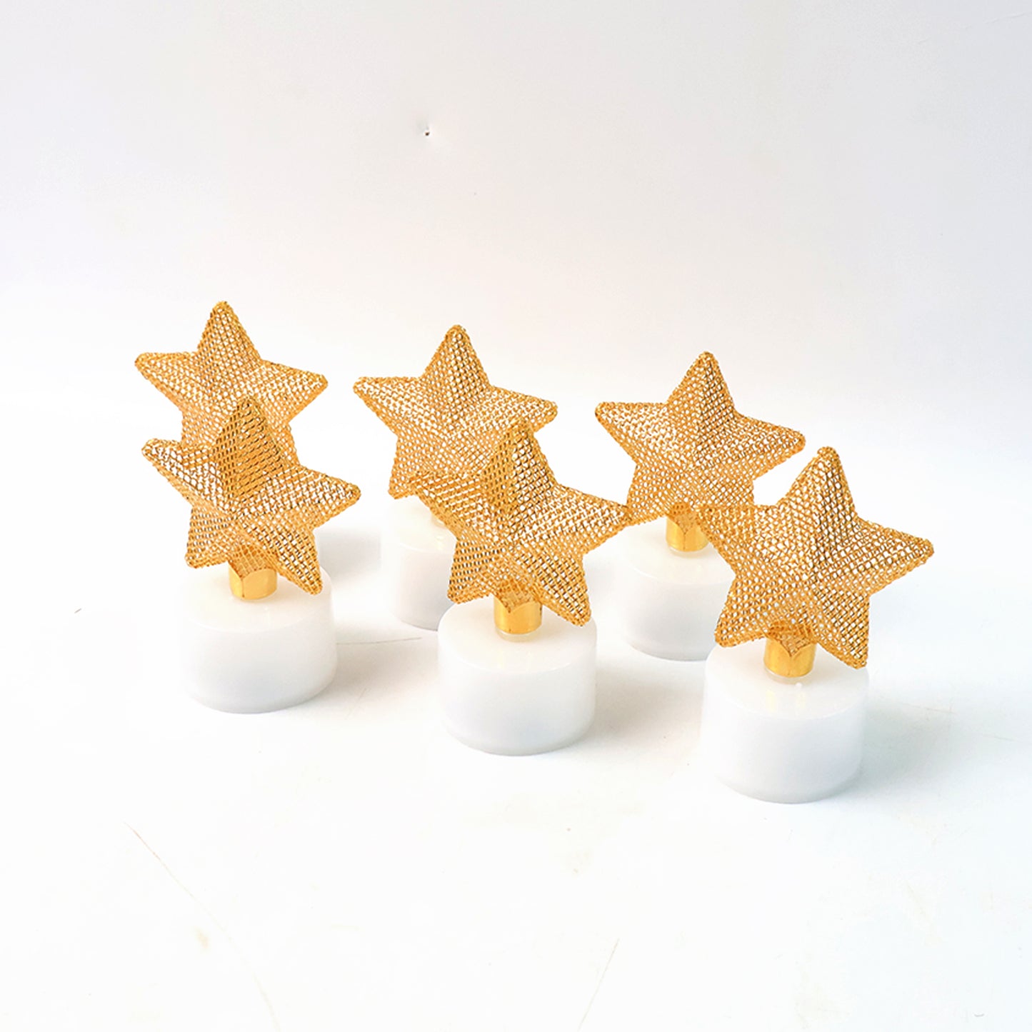 Set Of 6 Decorative Led Star Candles
