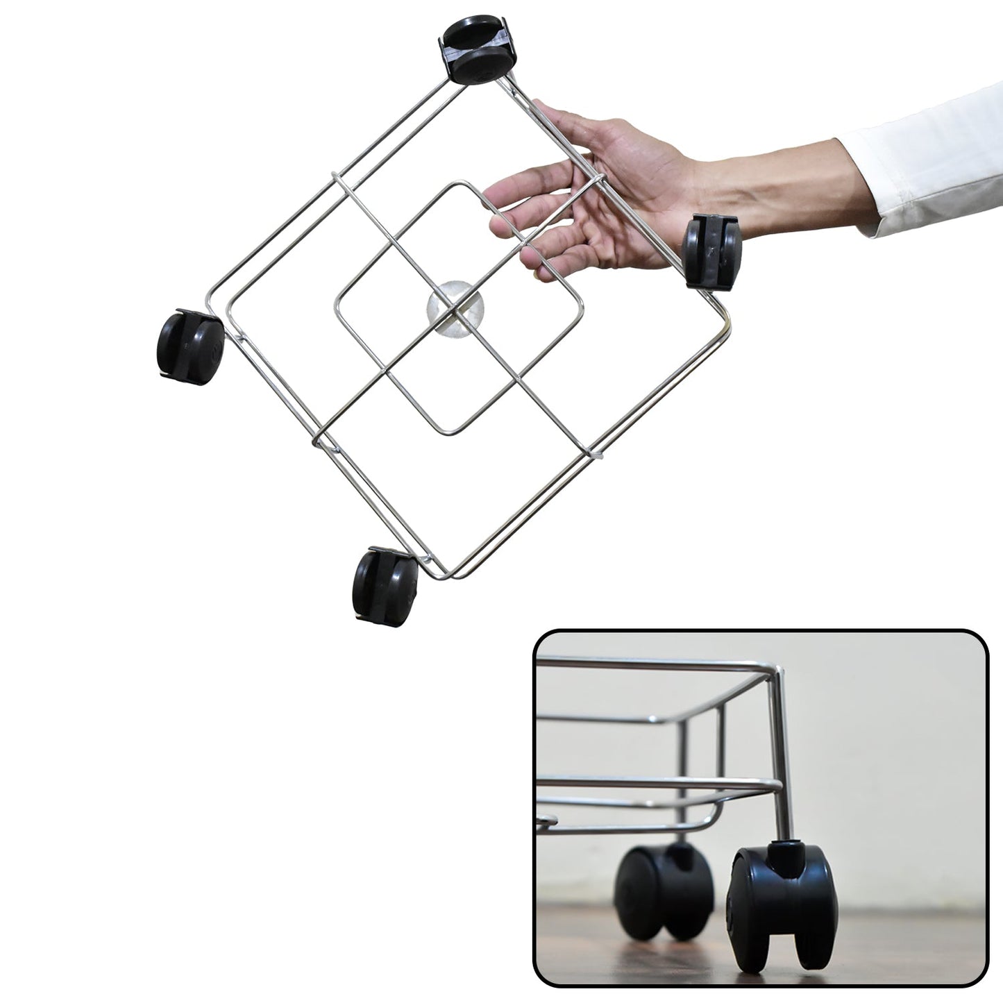 Ss Square Oil Stand For Carrying Oil Bottles And Jars Easily Without Any Problem. Wukusy