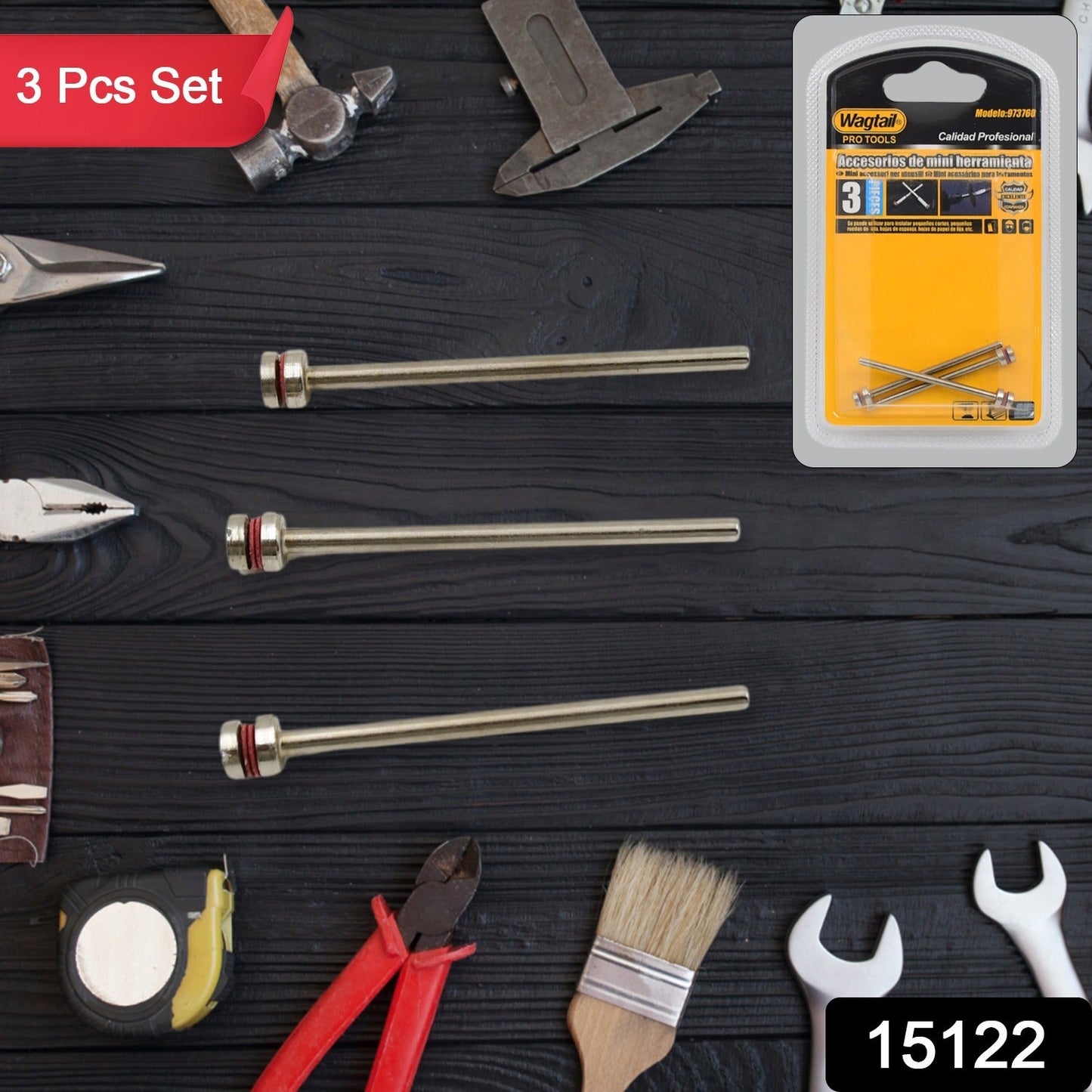 Cut-off Wheel Screw Mandrels Shank Dia Cutting Disc Holder (3 Pcs Set) Wukusy