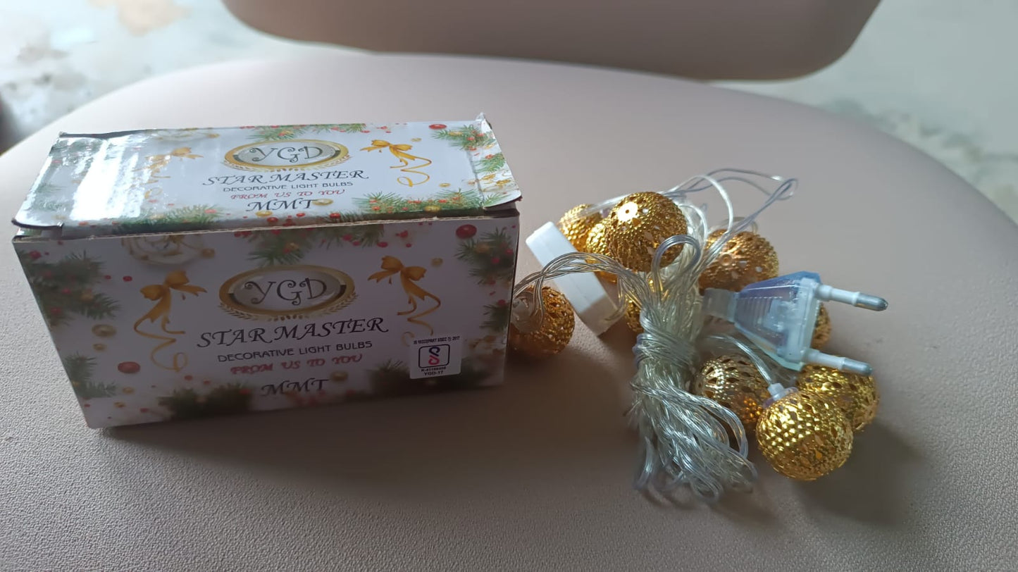 Decorative Metal Ball Led String Light (3 Meter ) Wukusy