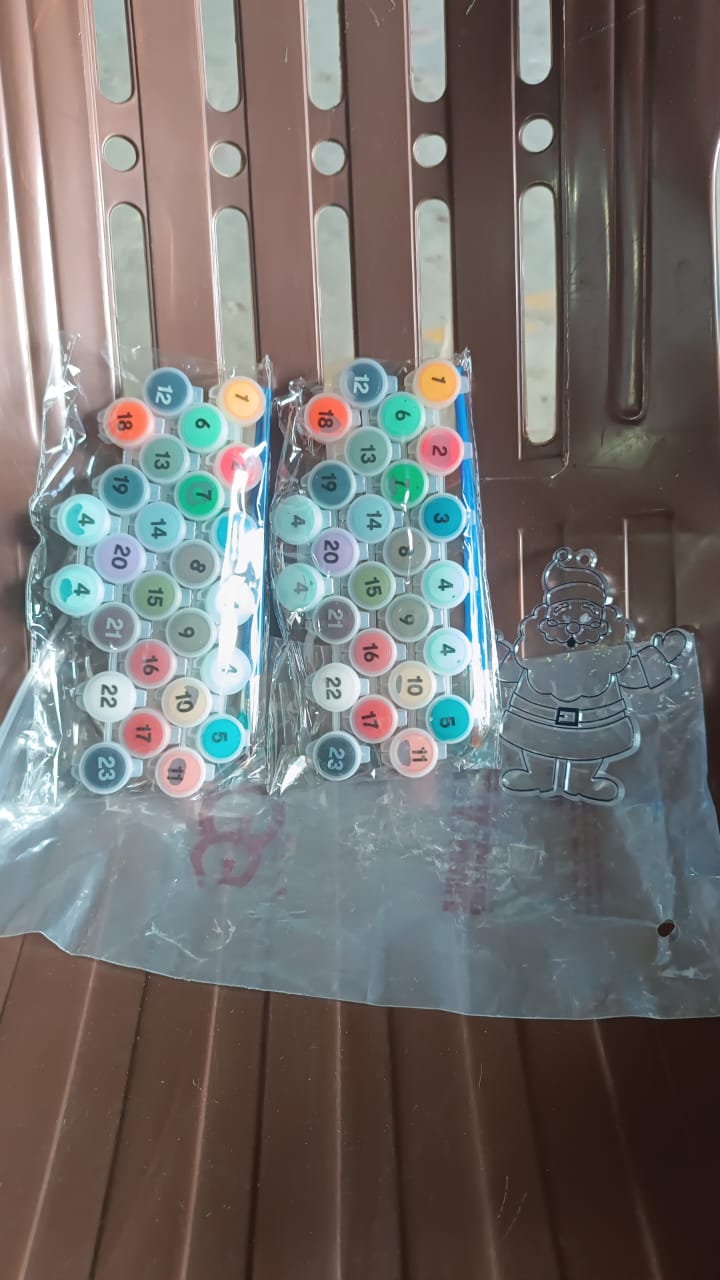 Paint By Number Kits 2 Set 24 Number Color 6 Paint Brushes (2 Set) Wukusy