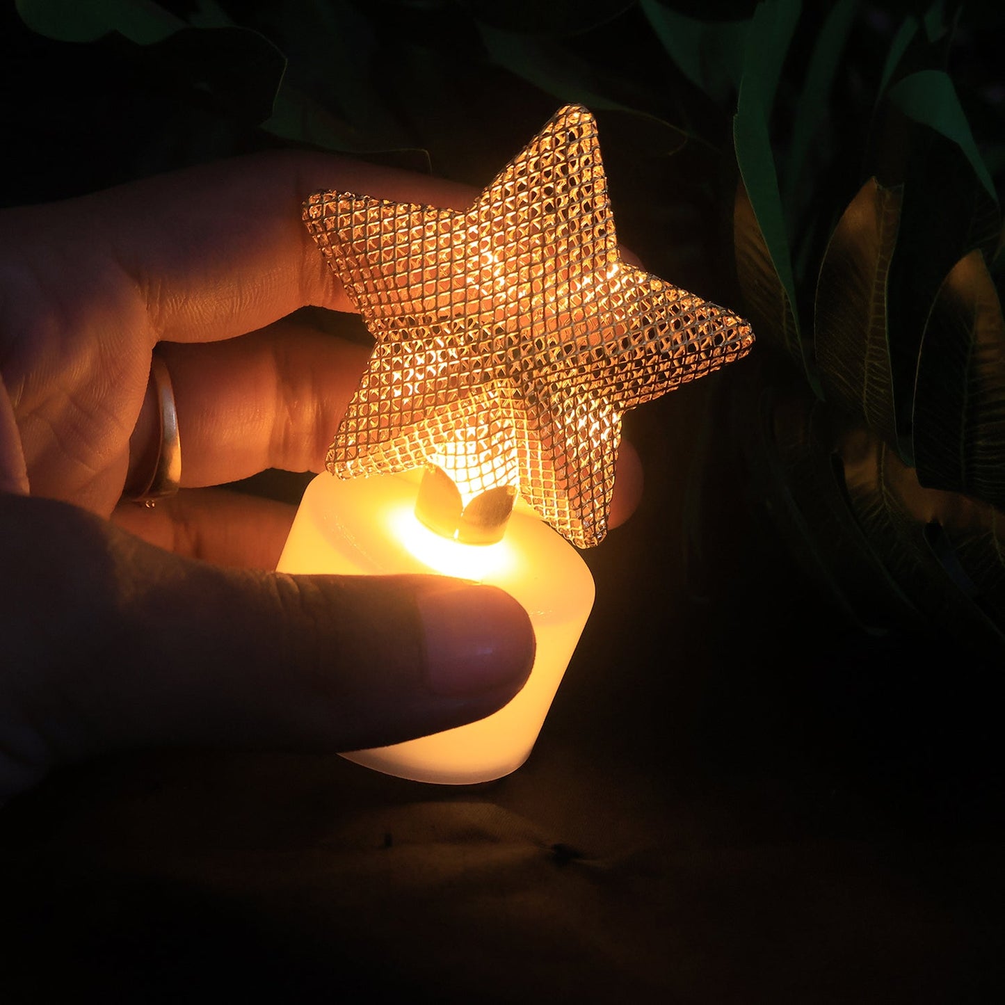 Set Of 12 Decorative Led Star Candles Wukusy