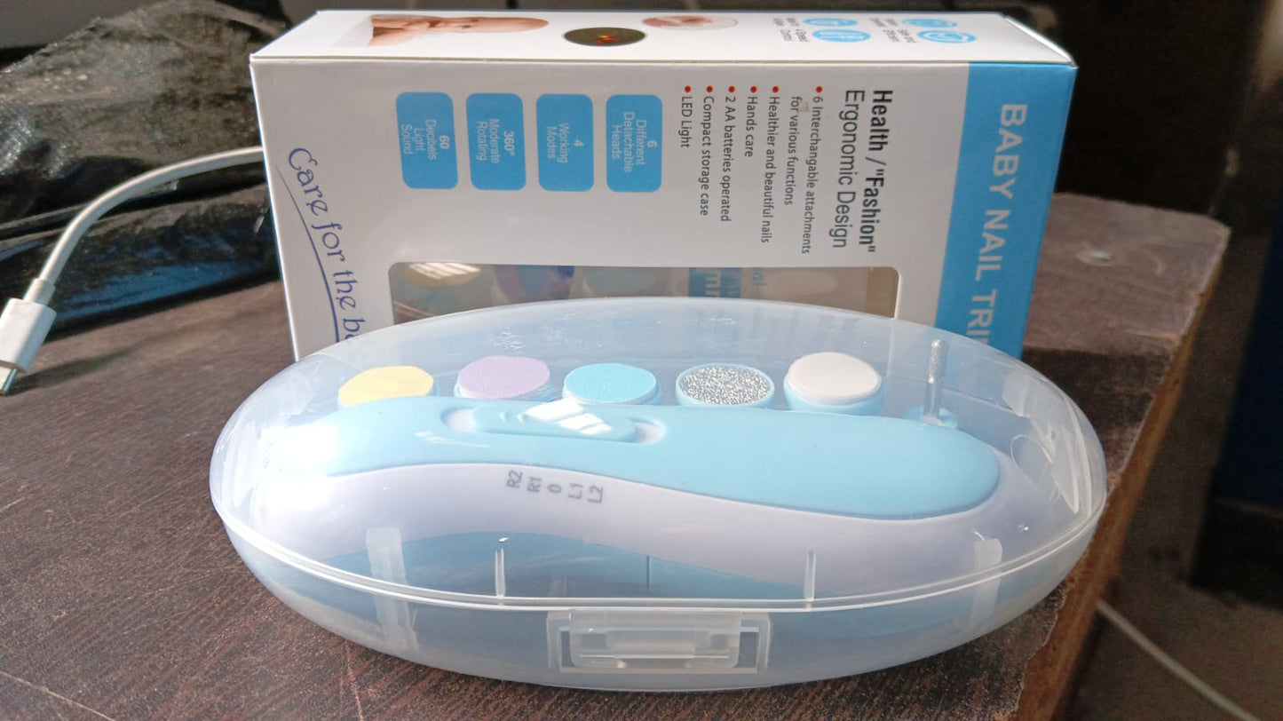 Baby Nail Trimmer Clippers 6 Grinding Head (Multi Color 1 Pc Battery Not Included) Wukusy