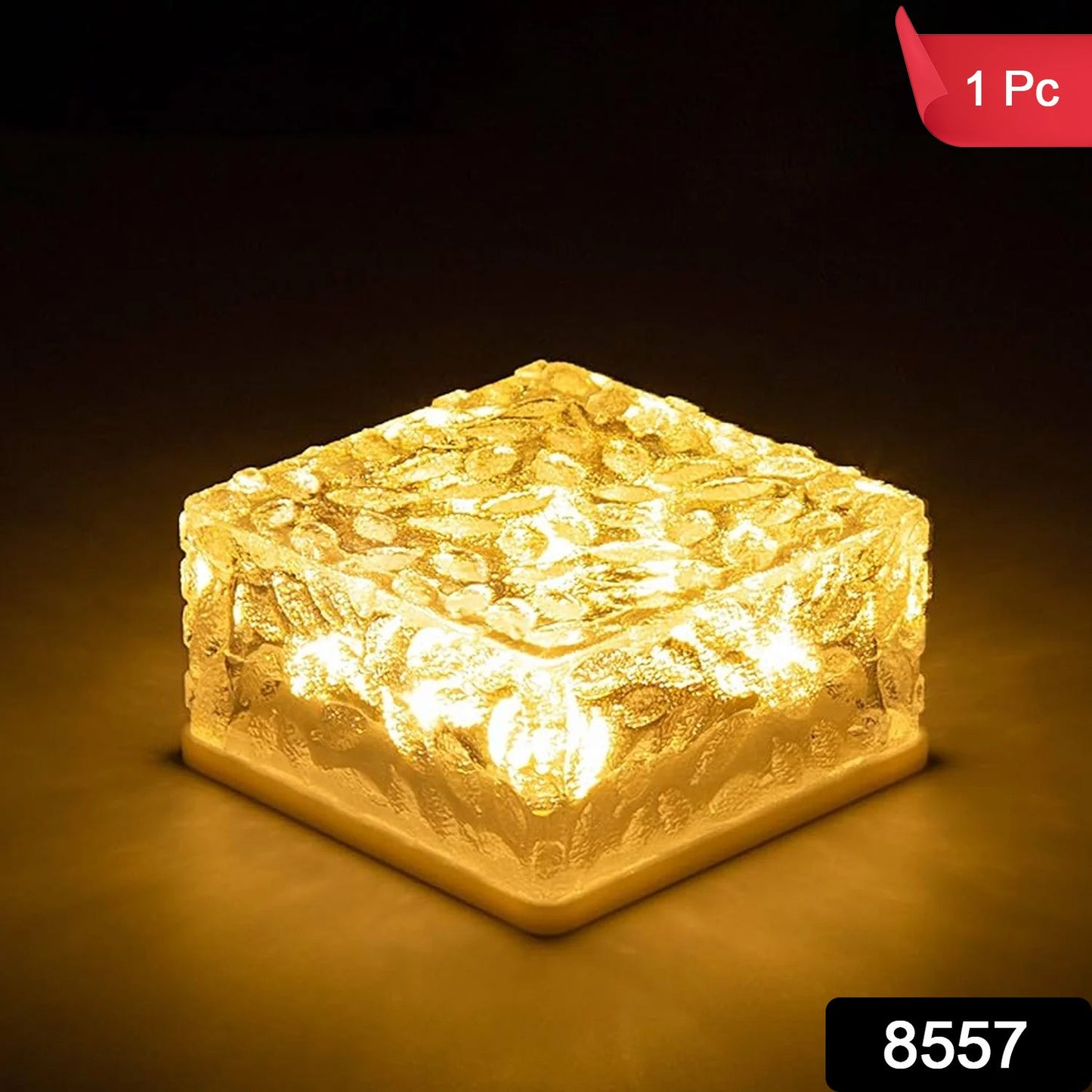 8557solar Ice Cube Shaped Garden Light Ice Cube Shaped Garden Warm Light Outdoor Solar Garden Decorative Lights For Walkway Pathway Backyard Christmas Decoration Parties Wukusy