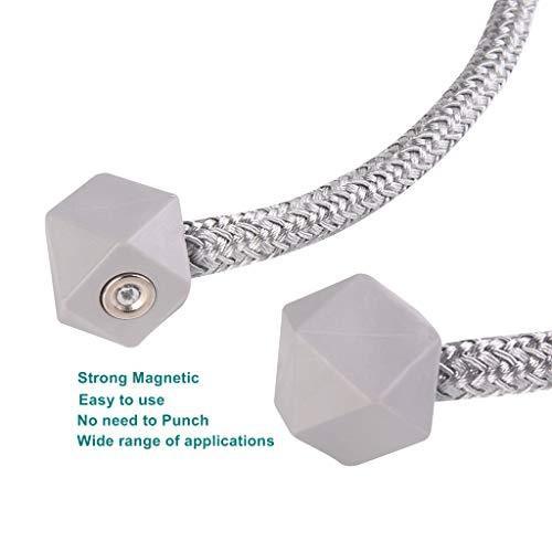 1441 Hexagonal Magnetic Braided Rope Drapery Window Curtains Loop Binding Ties Buckle (2 Pc) Wukusy