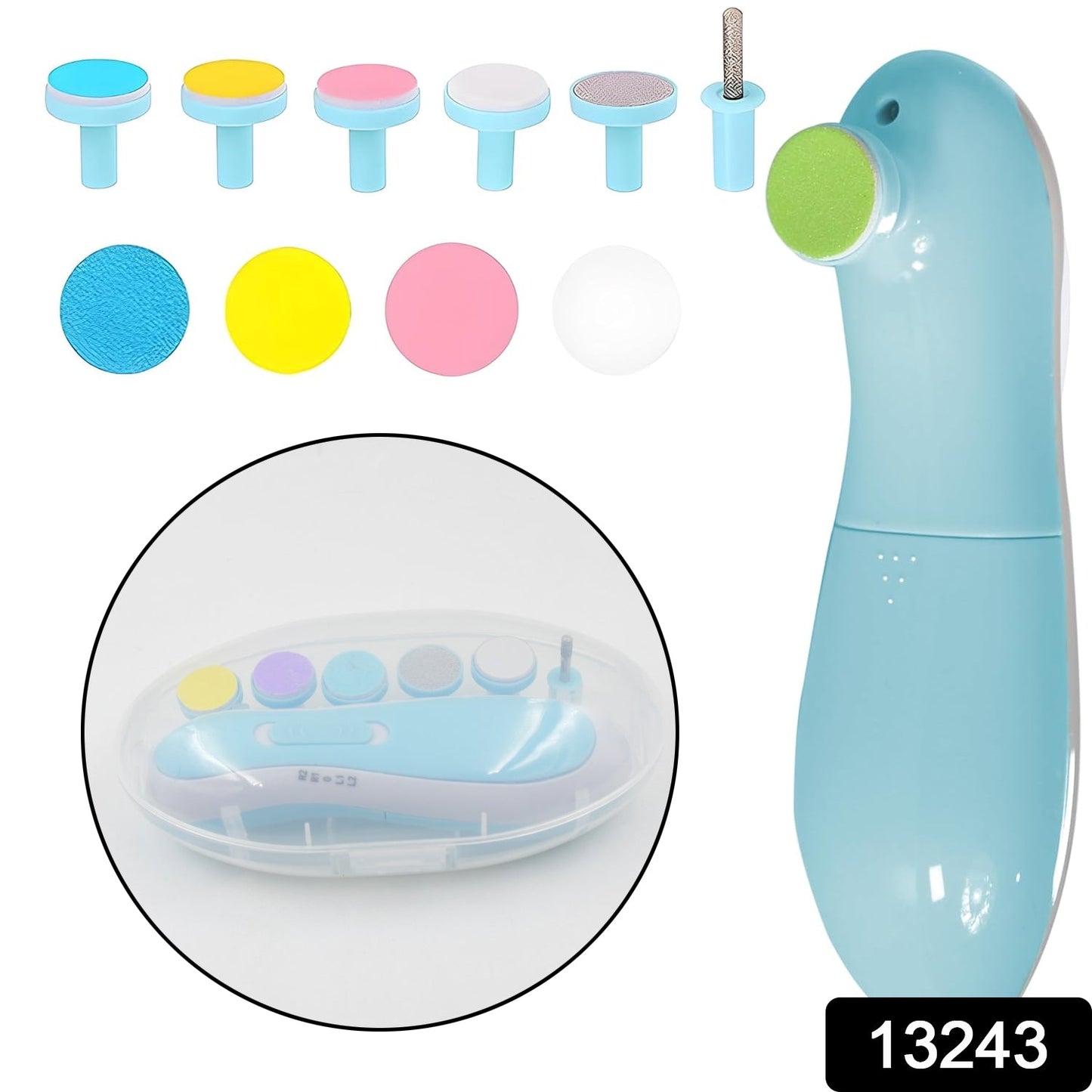 Baby Nail Trimmer Clippers 6 Grinding Head (Multi Color 1 Pc Battery Not Included) Wukusy