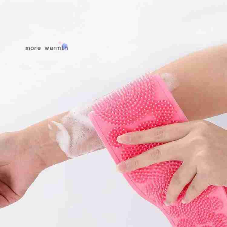 1302 Silicone Body Back Scrubber Double Side Bathing Brush For Skin Deep Cleaning Wukusy