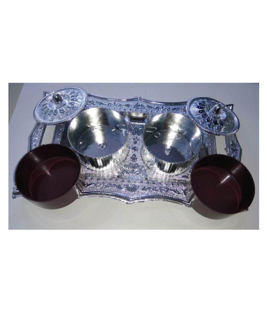 2227 Multipurpose Decorative Multi Storage Mukhwas Daniserving Tray Wukusy