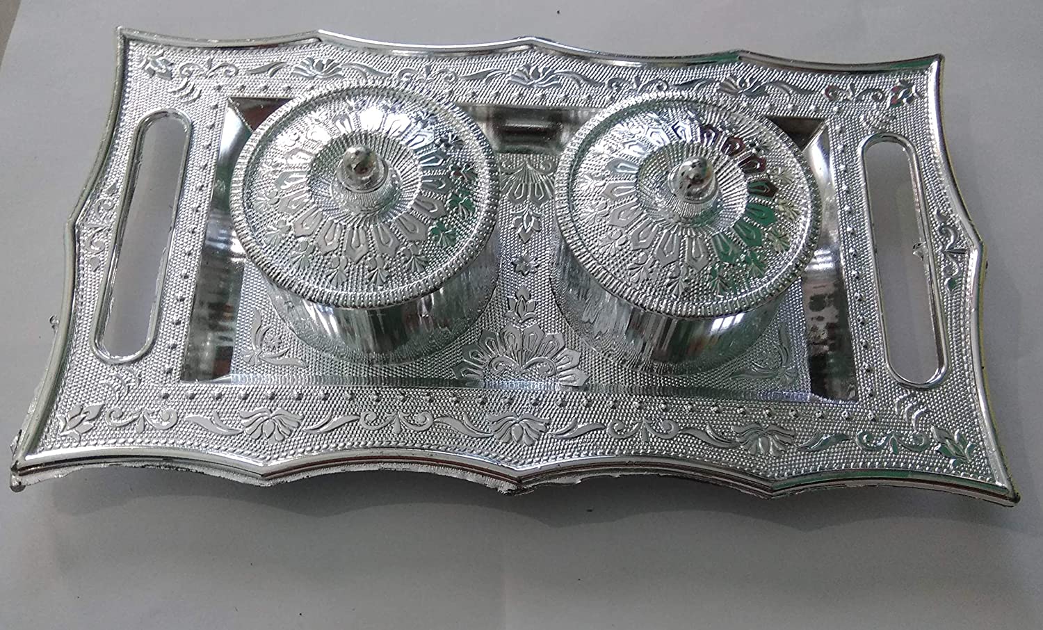 2227 Multipurpose Decorative Multi Storage Mukhwas Daniserving Tray Wukusy