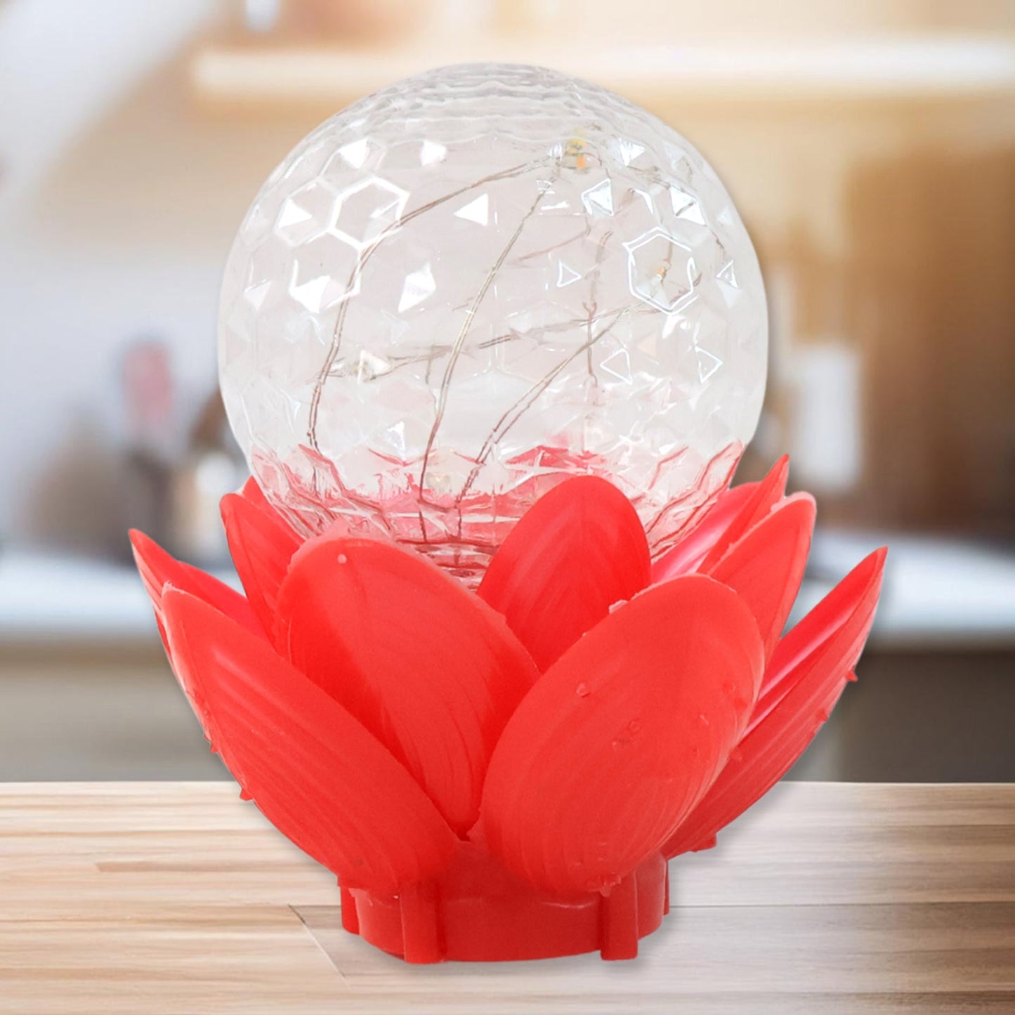 Crystal Ball Lotus Led Decorative Light (1 Pc) Wukusy