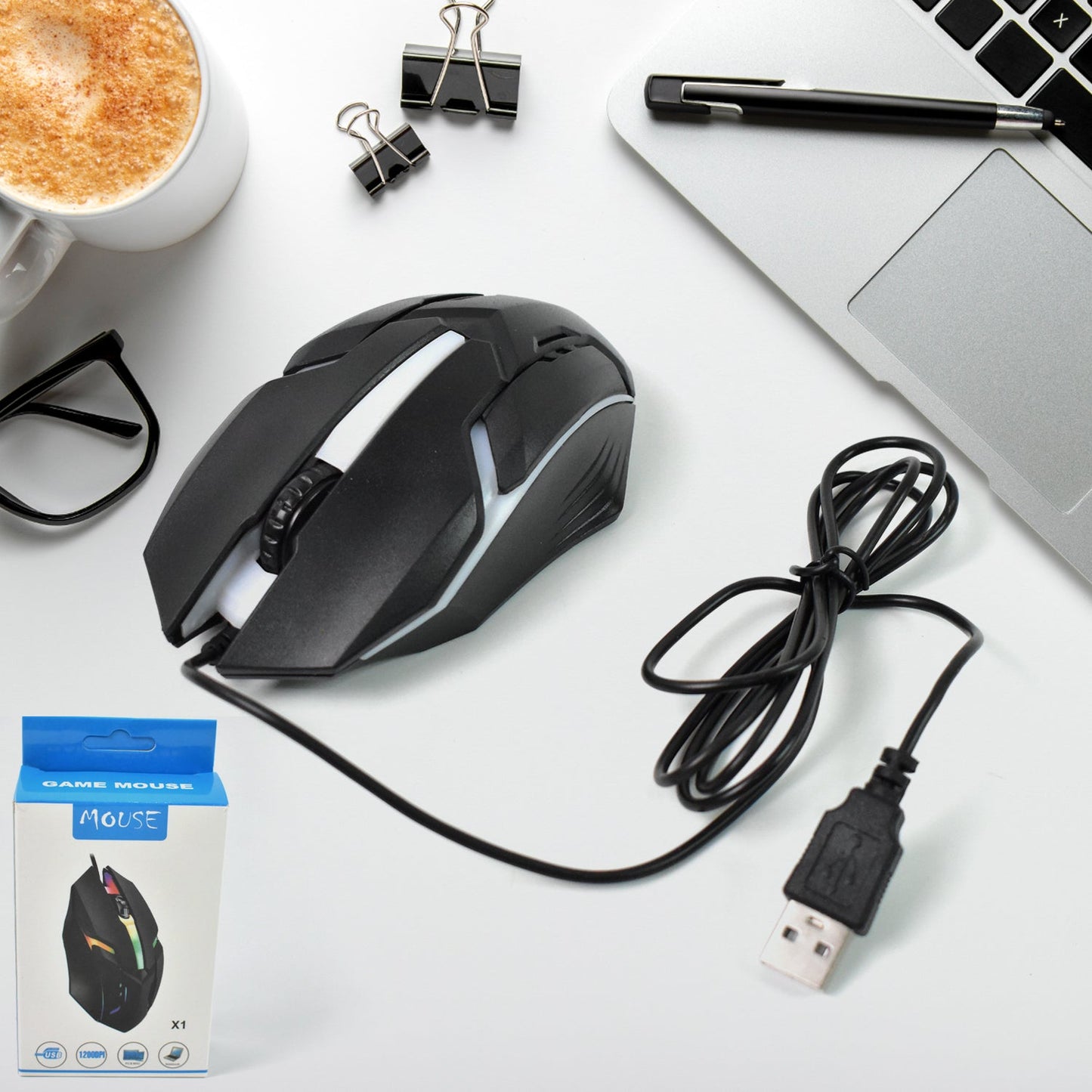 Usb Wired Mouse Ergonomic Design Gaming Mouse (1 Pc) Wukusy