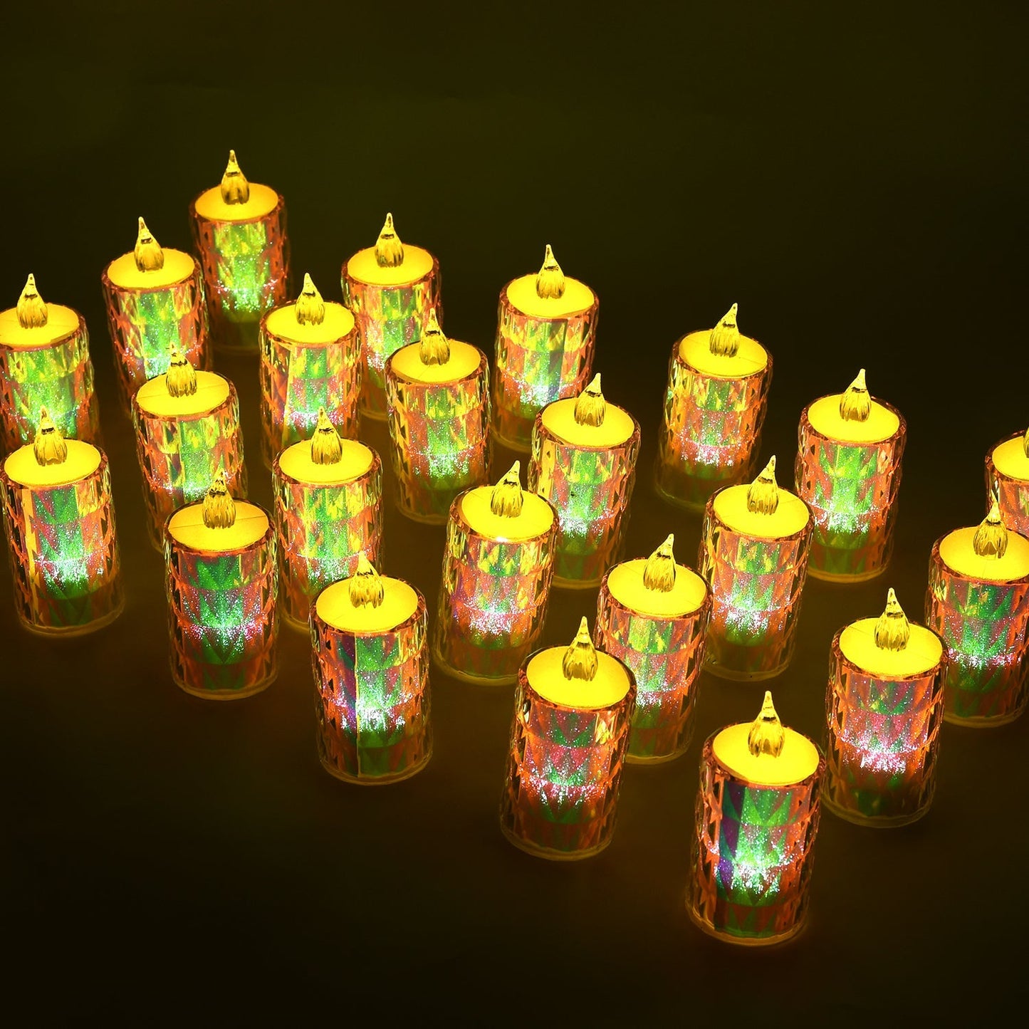 24 Pc Flameless And Smokeless Decorative Melting Candles Led Tea Light Wukusy