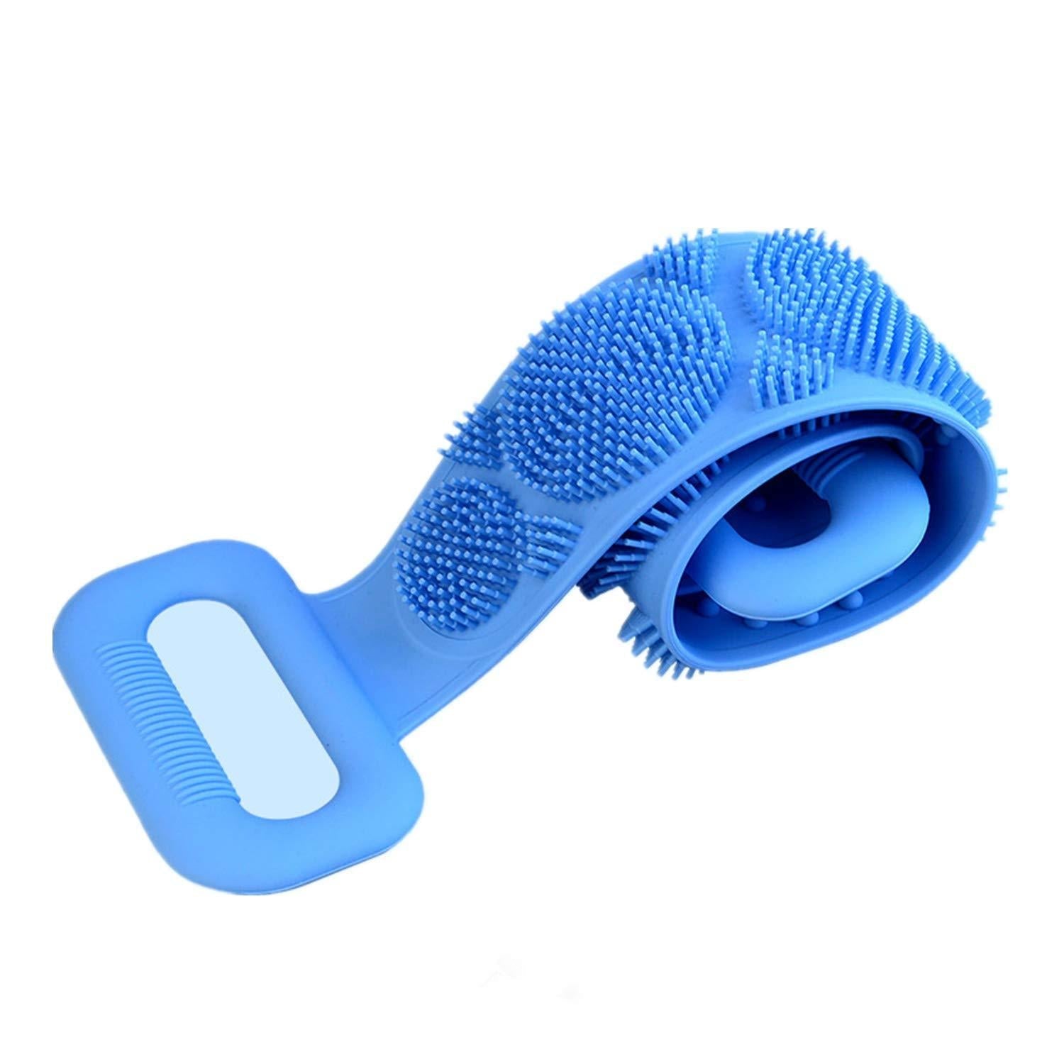 1302 Silicone Body Back Scrubber Double Side Bathing Brush For Skin Deep Cleaning Wukusy