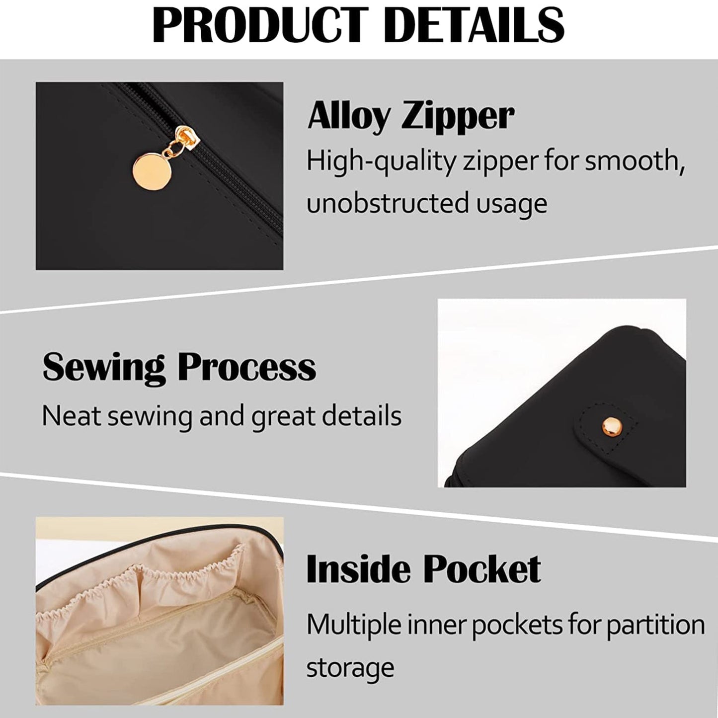 Premium Travel Makeup  Toiletry Organizer Pouch With Zipper  Handle(1 Pc) Wukusy