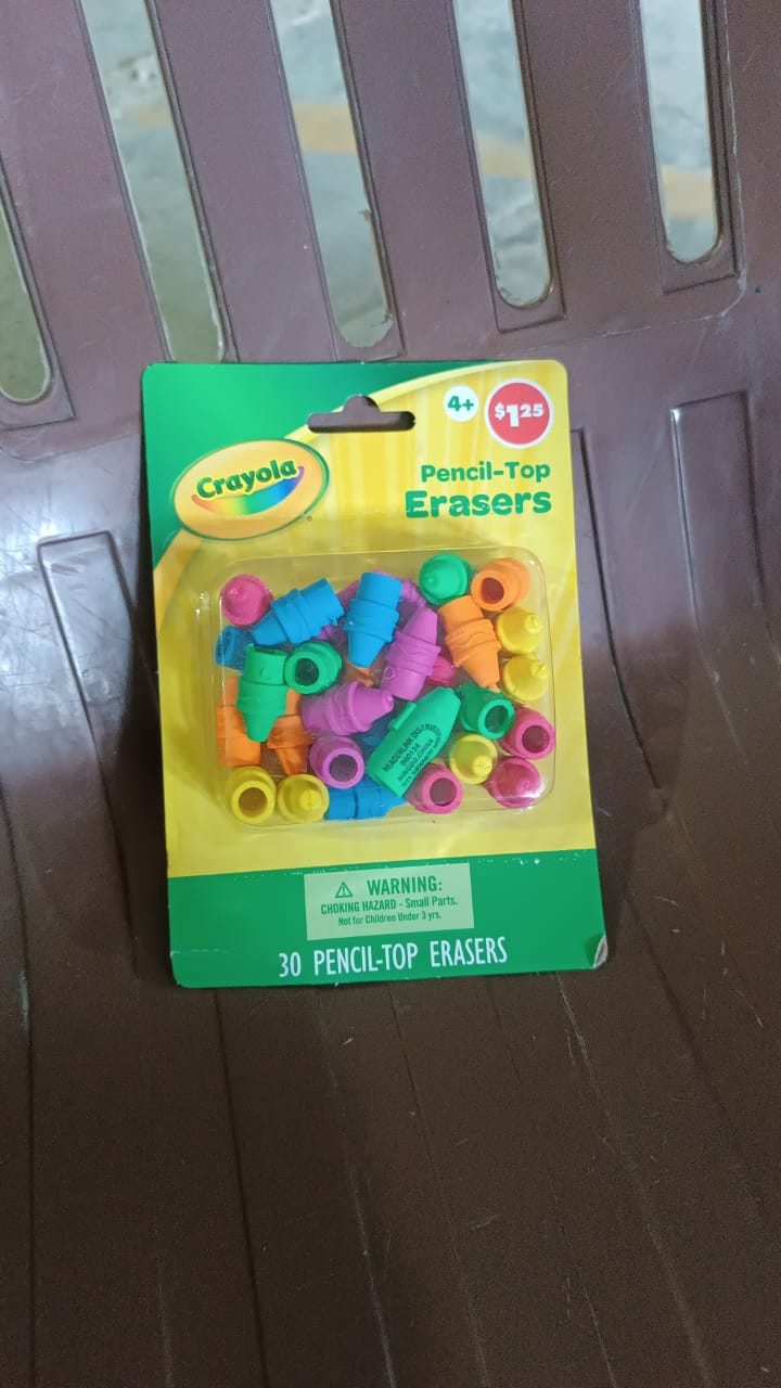 Pencil Top Eraser Rubber Erasers (1 Pc Mix Color) Wukusy