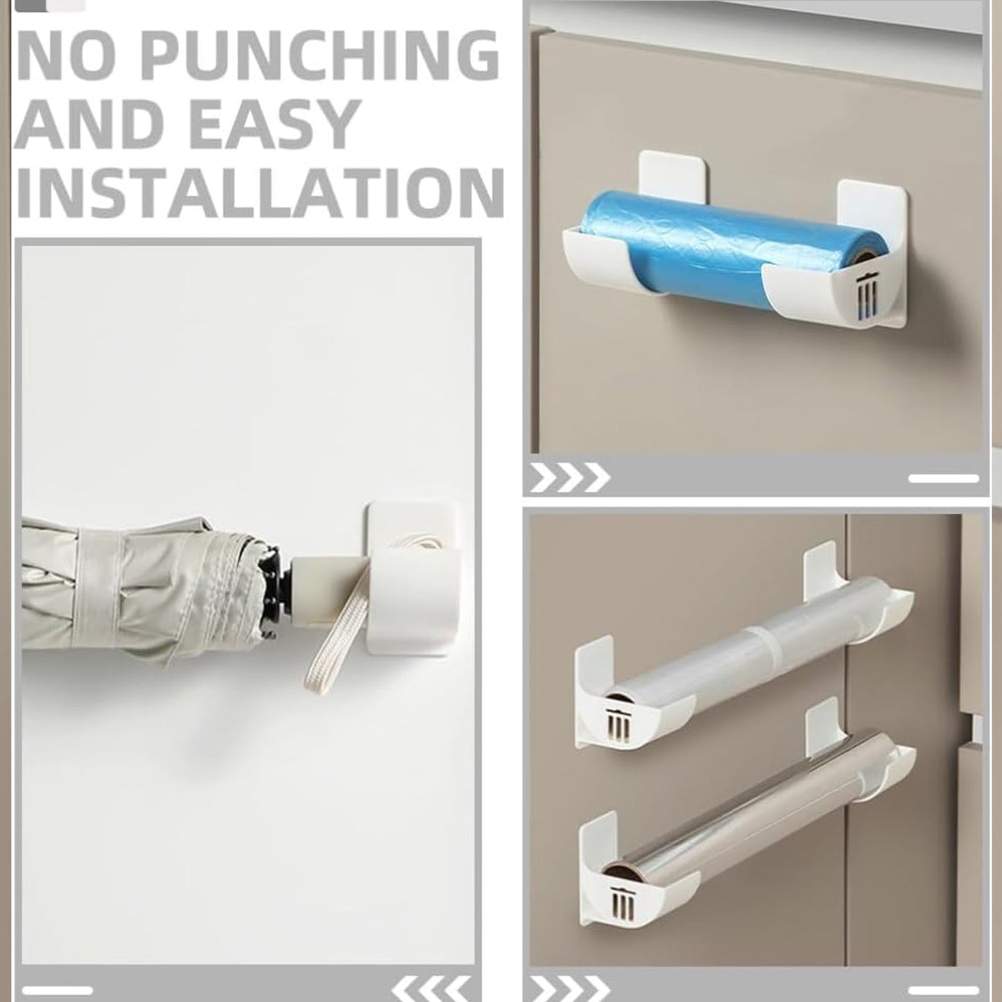 Trash Bag Holder Wall Mounted Trash Bags Storage Rack (1 Pair) Wukusy