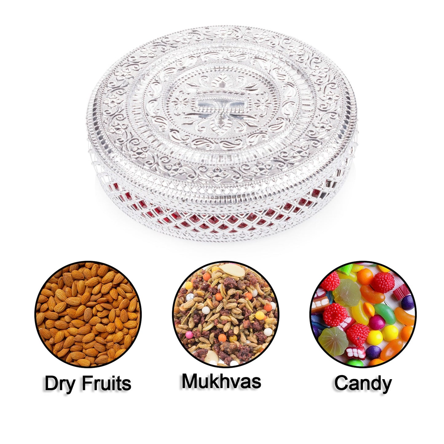 2862 Round Candy Box Dry Fruit Box For Kitchen Storage Home Decor Wukusy