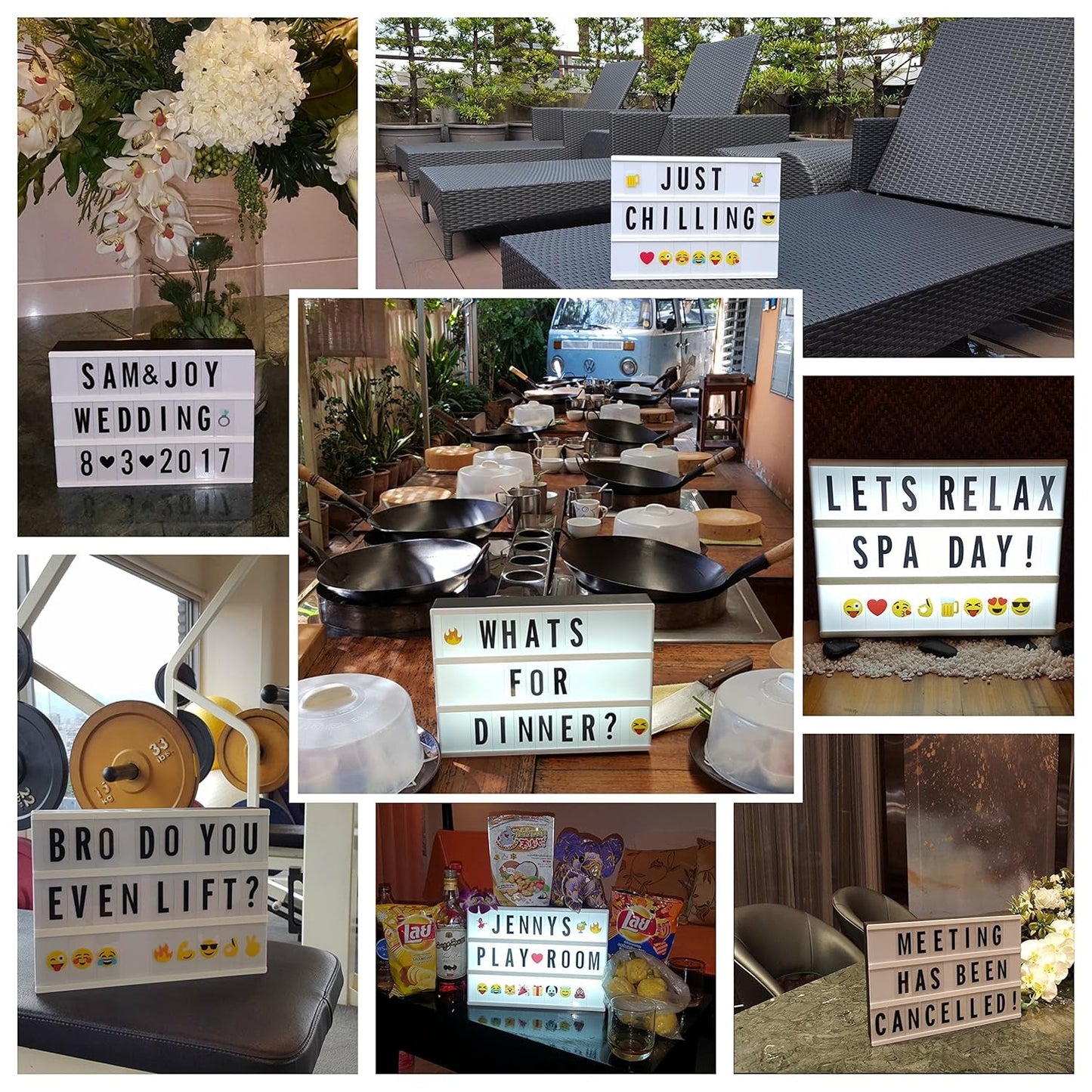 Black Mini A6 Magnetic Cinematic Light Box With 82 Characters And 10 Emojis (1 Set) Wukusy