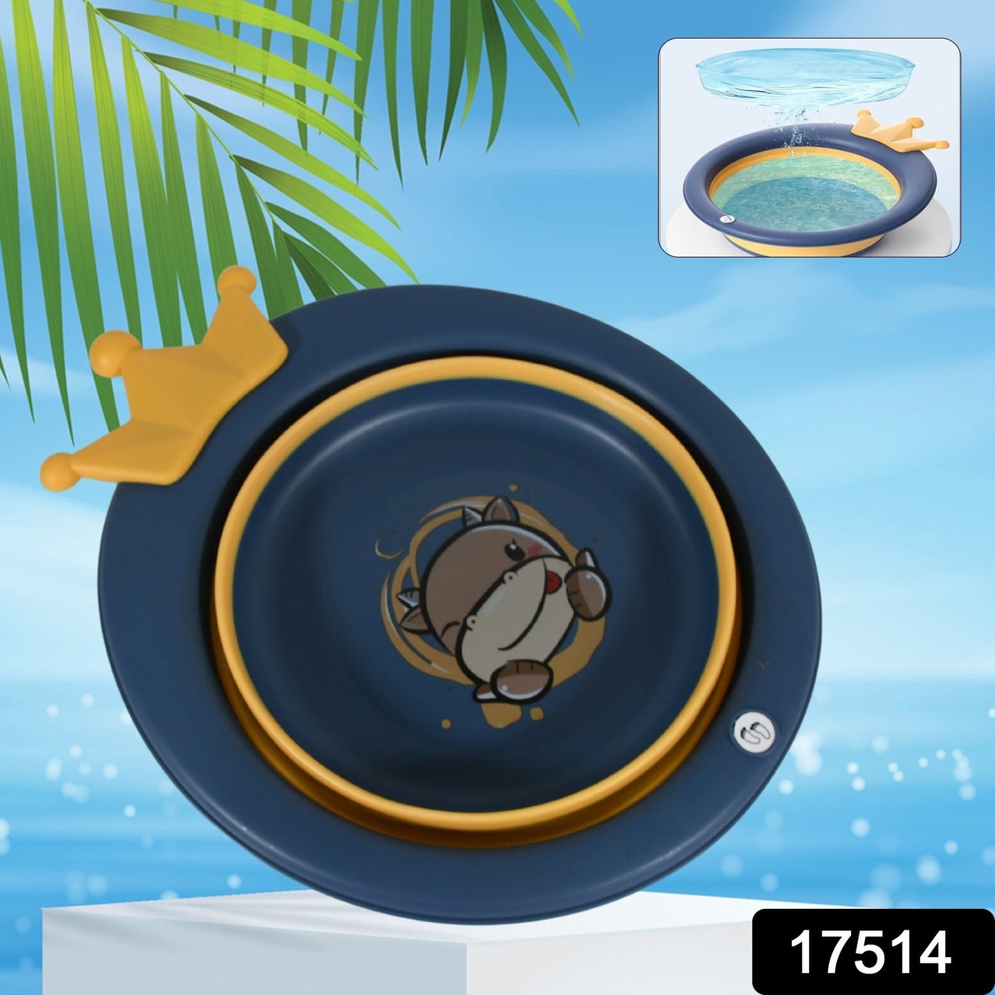 Cartoon Shape Wash Basin Space Saving Multi Function Foldable Baby Wash Basin Easy Clean Lightweight Thicken For Washing Face For Home (33x31 Cm 1 Pc) Wukusy