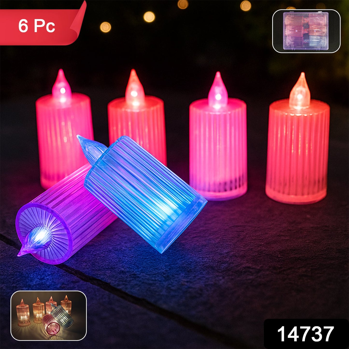 Decorative Flameless Electronic Led Candle Light Set (6 Pc) Wukusy