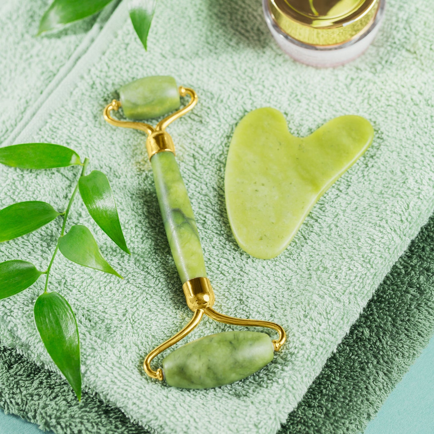 Gua Sha Stone And Anti Aging Jade Roller Massager For Face Massage Natural Face Skincare Massager  Face Roller Massager For Women  Face Shaper Jade Roller And Gua Sha Set For Glowing Skin Wukusy