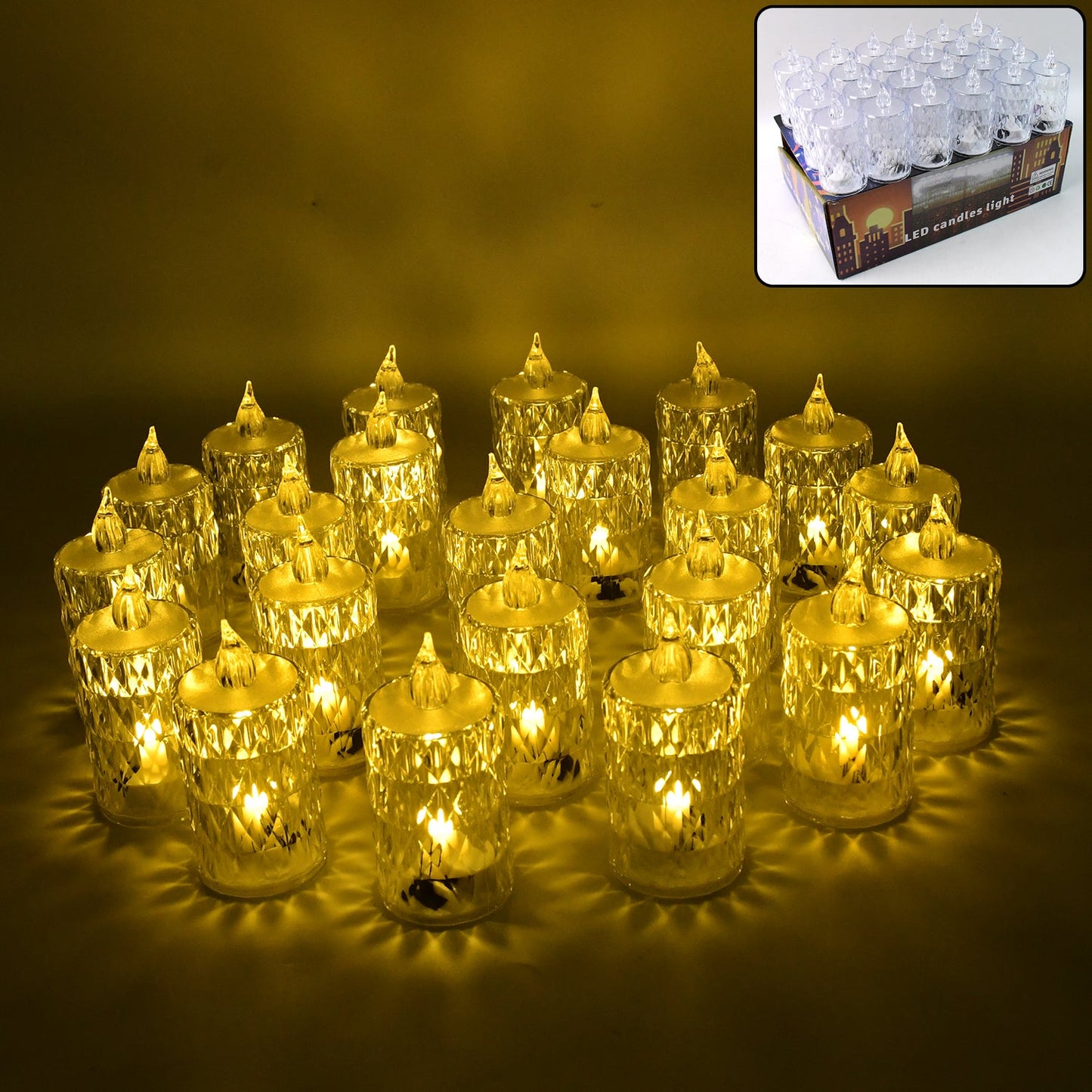 Flameless And Smokeless Decorative Candles Led Tea Light Diwali (24 Pcs Set) Wukusy