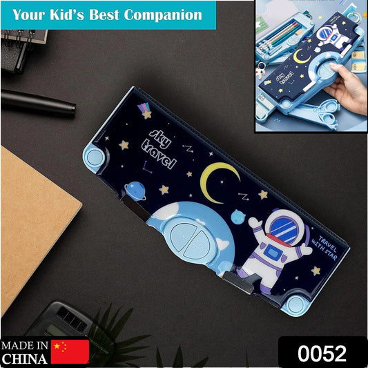 0052 Multifunctional Pencil Box For Kids Space Pencil Box For Boys Kids Pencil Box For Boys  Girls Magnetic Pencil Box For Boys Pop Up Pencil Box Space Theme Return Gifts For Kids (Space Pencil Box) Wukusy