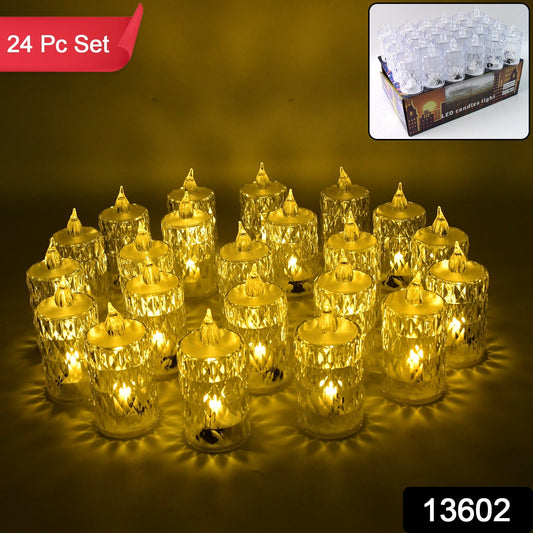 Flameless And Smokeless Decorative Candles Led Tea Light Diwali (24 Pcs Set) Wukusy