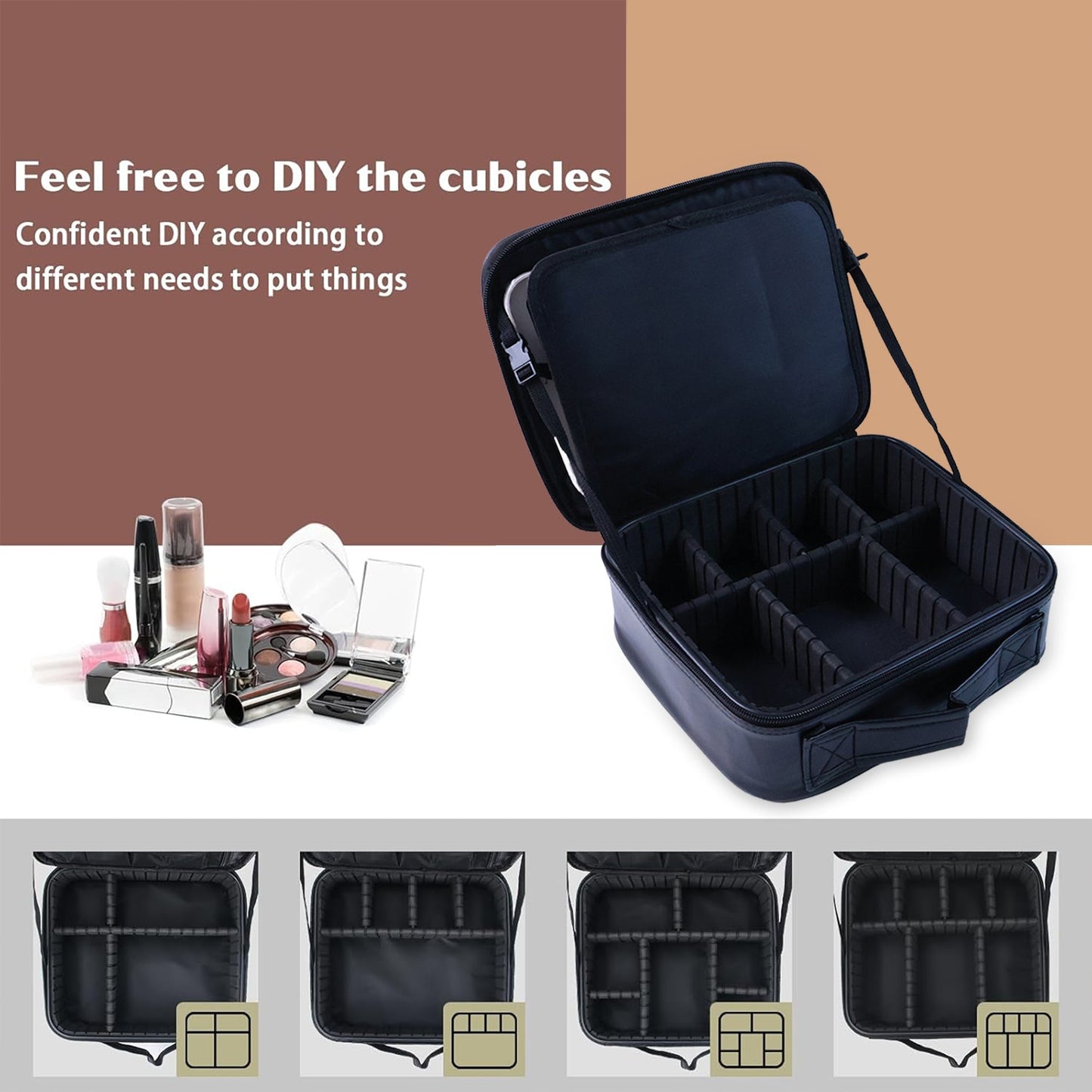 Black Premium Led Light Makeup Organizer Box (1 Pc) Wukusy