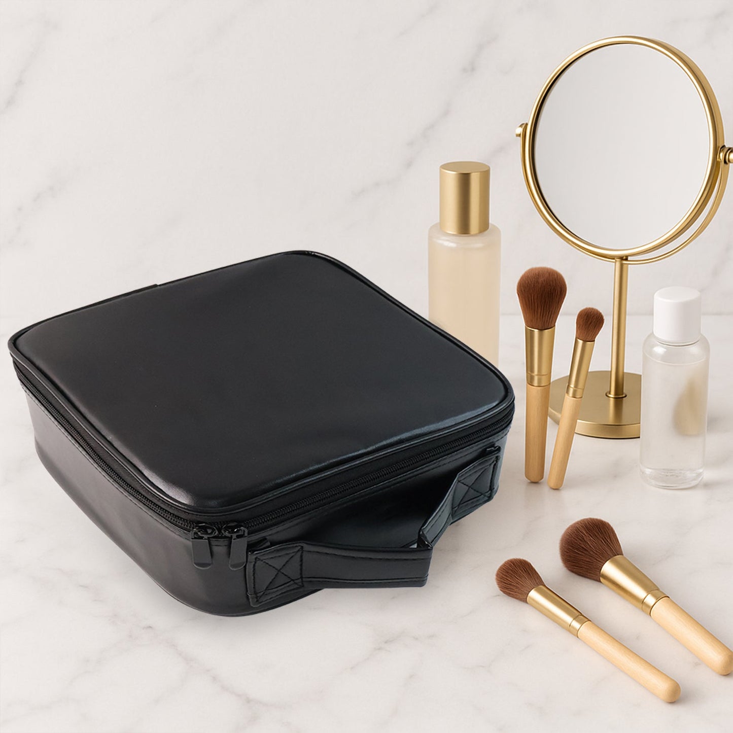 Black Premium Led Light Makeup Organizer Box (1 Pc) Wukusy