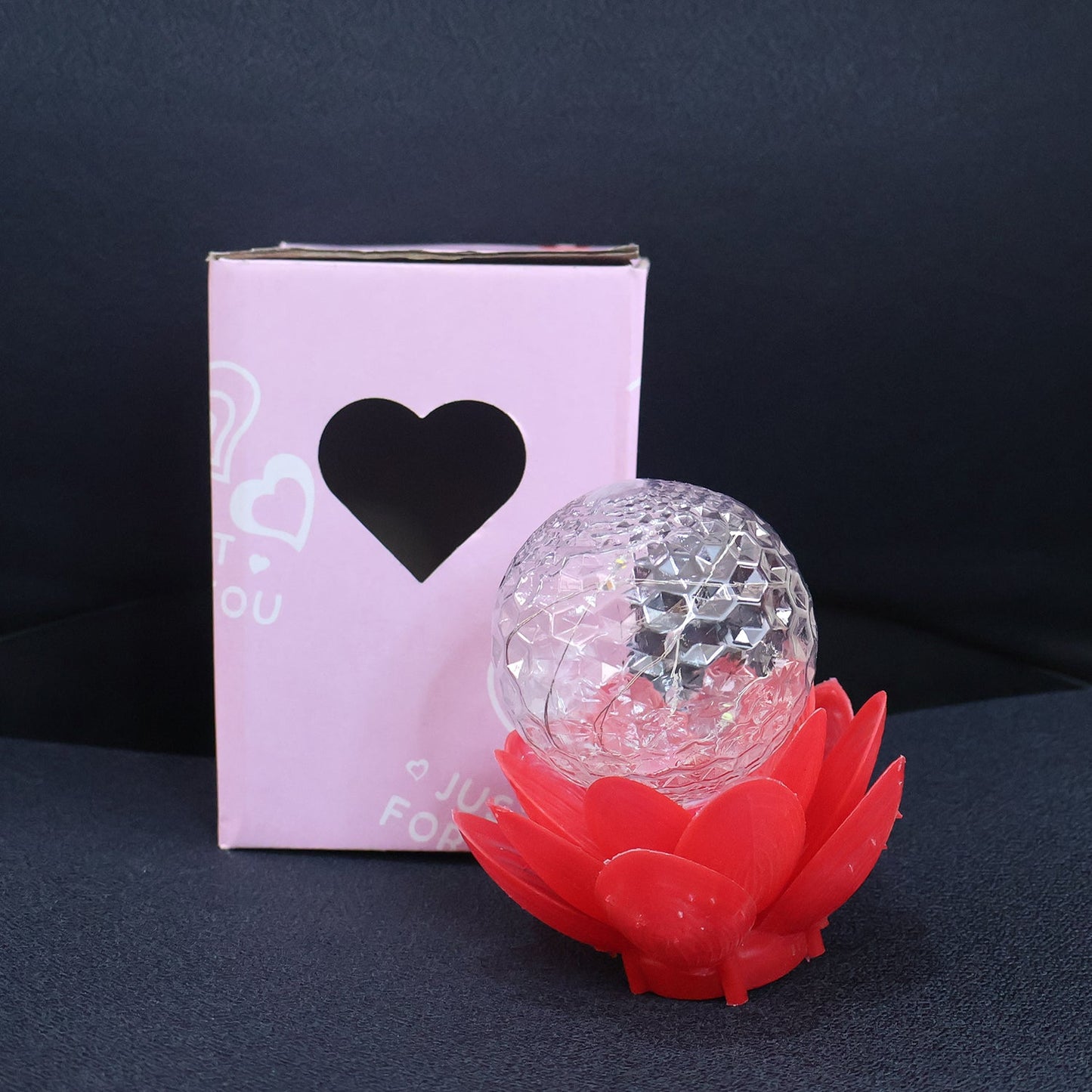 Crystal Ball Lotus Led Decorative Light (1 Pc) Wukusy