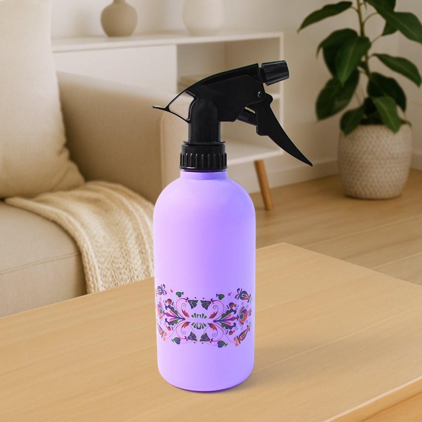 Floral Printed Plastic Spray Bottle (500 Ml) Wukusy