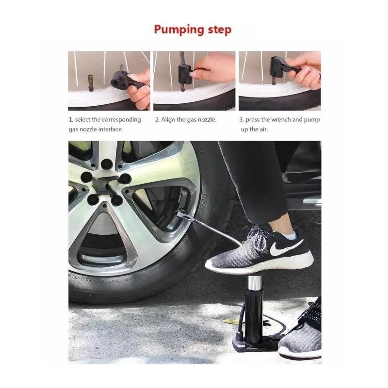 Mini Foot Pump Inflator For  Bike And Car Wukusy