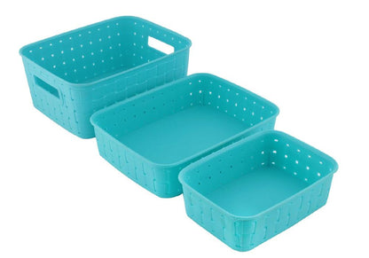 Smart Baskets For Storage(Set Of 3) Sky Blue Wukusy