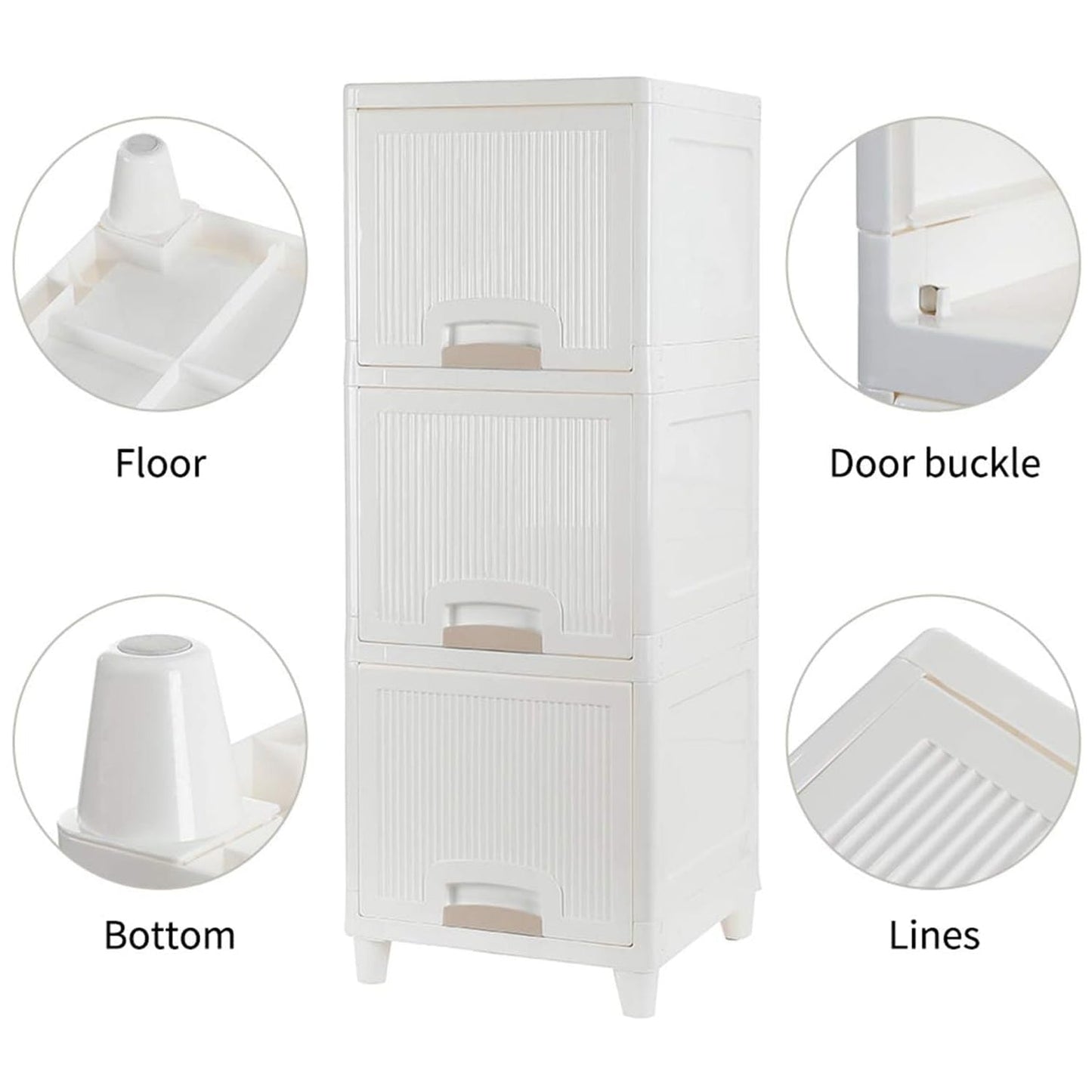 Multipurpose Storage Cabinet Storage Solutions Plastic Drawers  Multi Layer Wardrobe Storage Drawers  Foldable Multipurpose Drawer Units For Kitchen Bathroom Bedroom Cloth (3layer) Wukusy