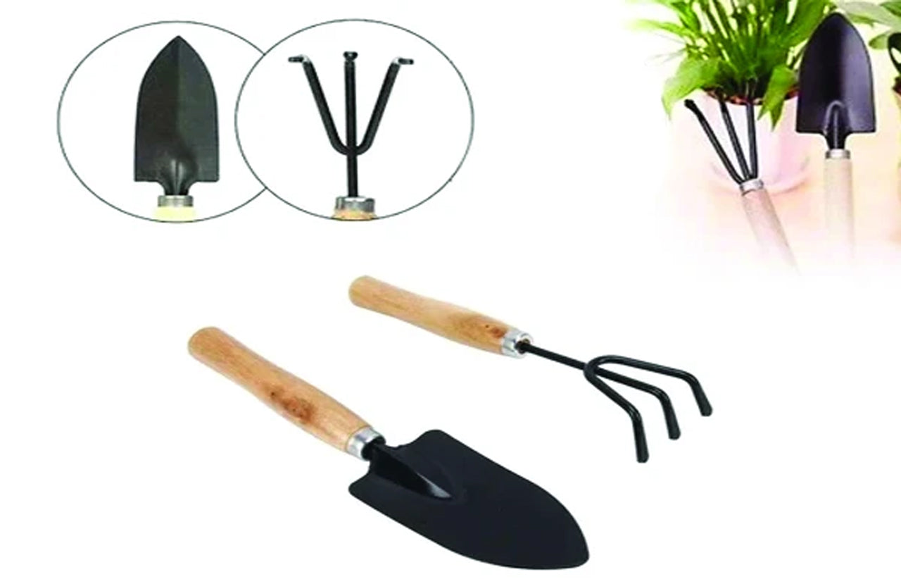 Small Sized Hand Cultivator Small Trowel Garden Fork (Set Of 3) Wukusy