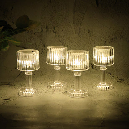 Set Of 4 Led Crystal-effect Table Lamps