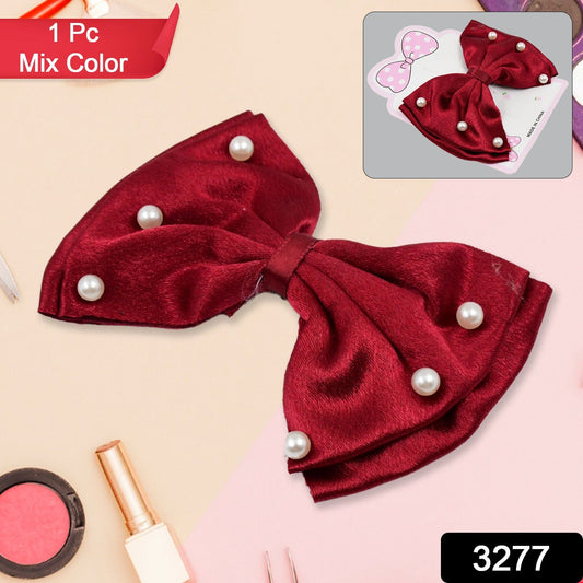 Hair Bow Knot Clip Suitable For Girls (1 Pc  Multicolour) Wukusy