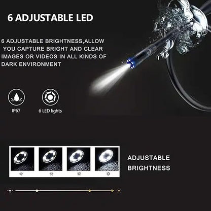 5m Endoscope Video Inspection Camera, 3 in 1 USB 720P Waterproof Borescop Multifunction Camera with 6 Adjustable LED for Pipe Car, Tube Sink Drain Pipe Inspection (5m Endoscop) Howzhat
