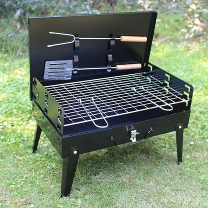 Stainless Steel Briefcase Style Barbecue Grill Toaster (Medium Black) Wukusy