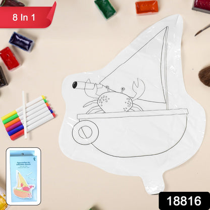 Multicolour Colour-your-own Inflatable Animals With 6pcs Colored Pen Markers (1 Set) Wukusy