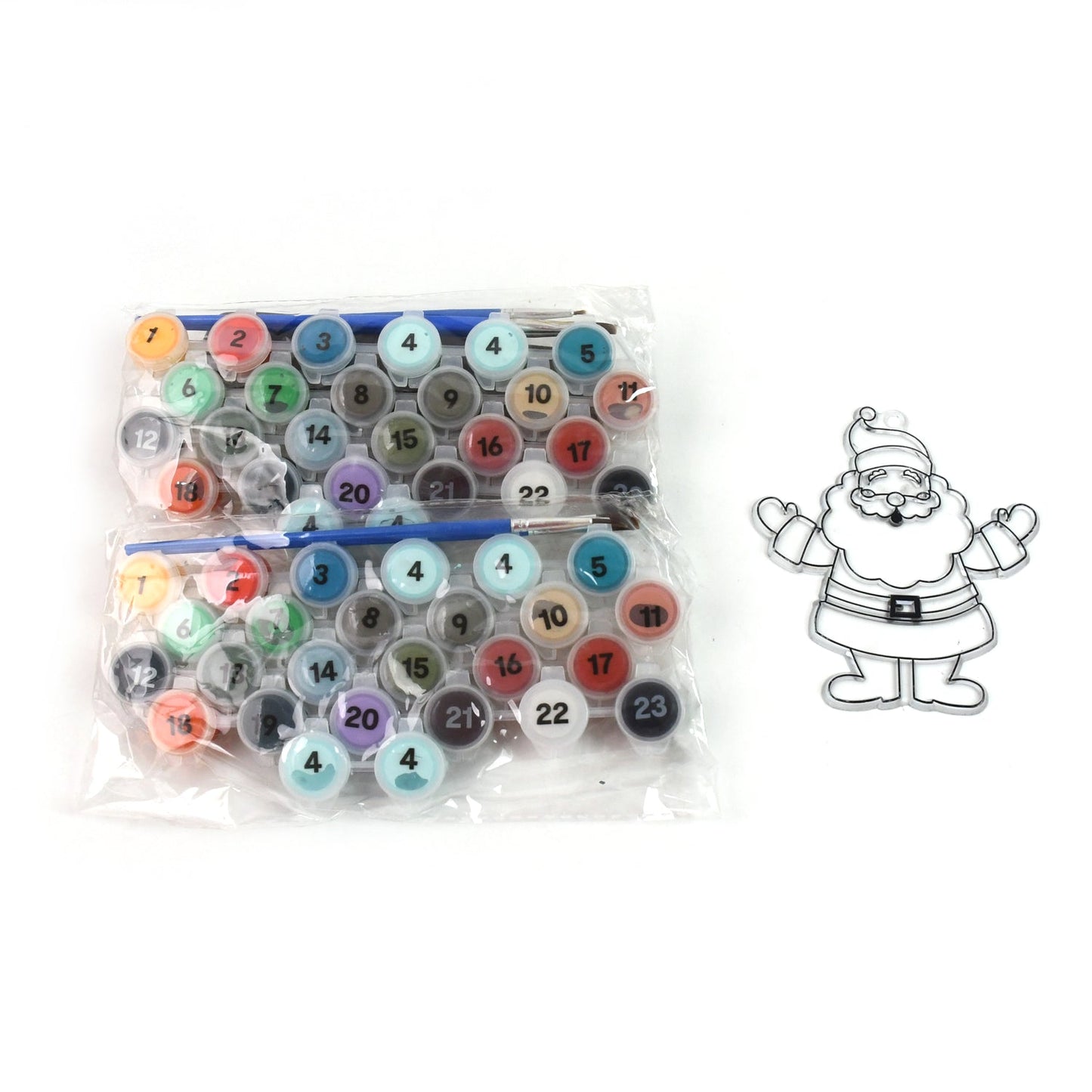 Paint By Number Kits 2 Set 24 Number Color 6 Paint Brushes (2 Set) Wukusy